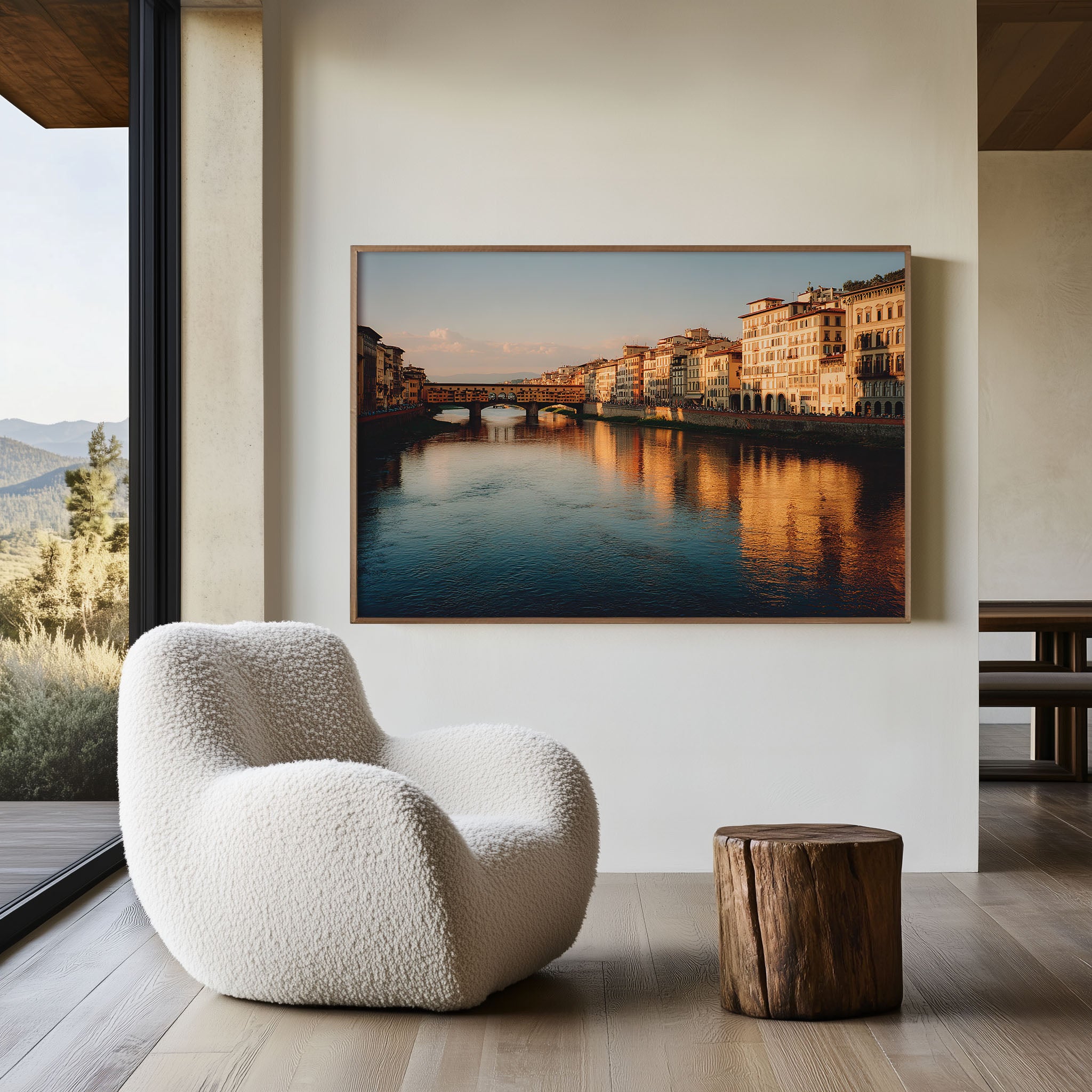 Ponte Vecchio Florence Wall Art – Arno River Historic Bridge Italy