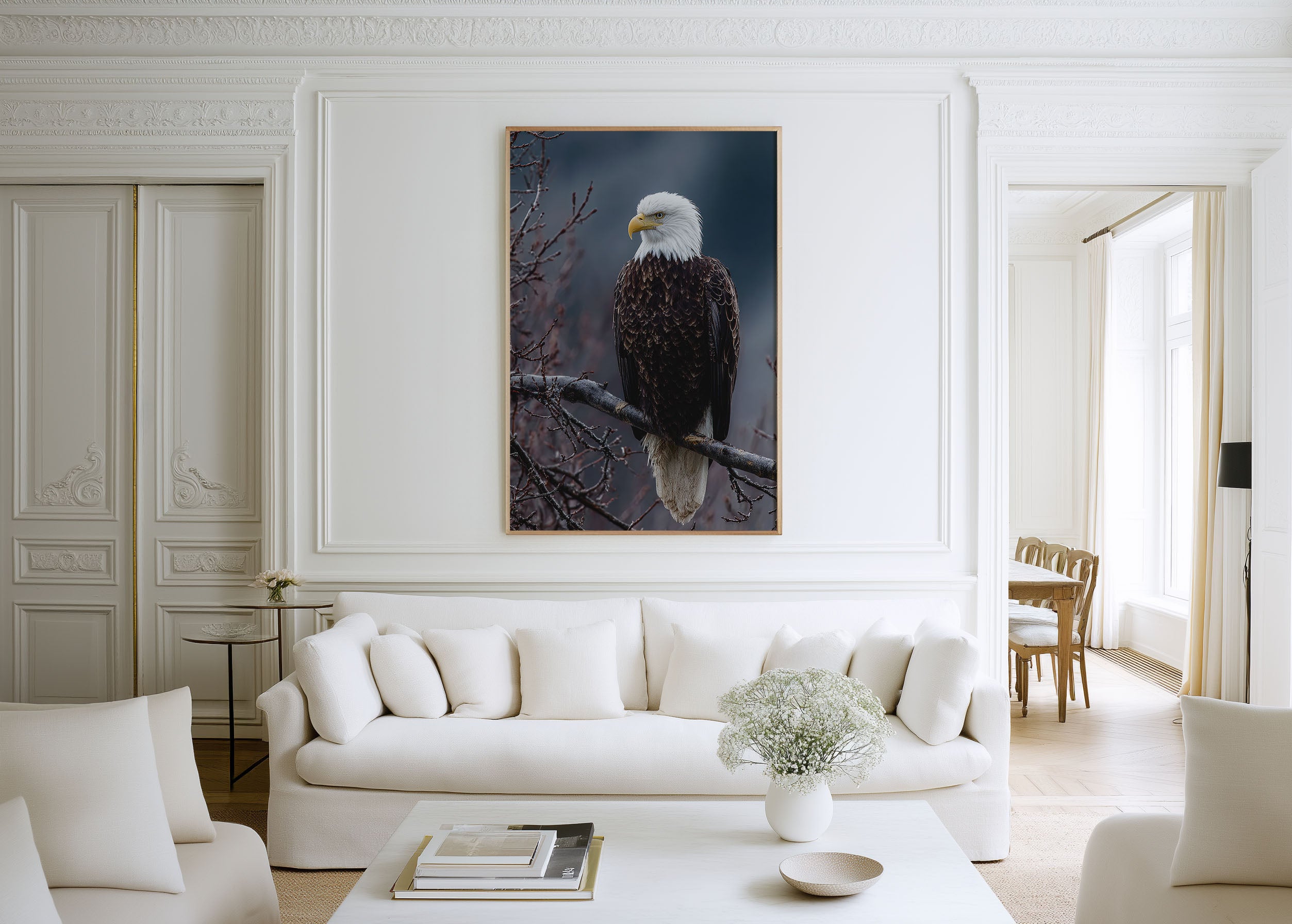 Bald Eagle Portrait Wall Art Print – Powerful Bird Canvas & Framed Wildlife Photography Decor