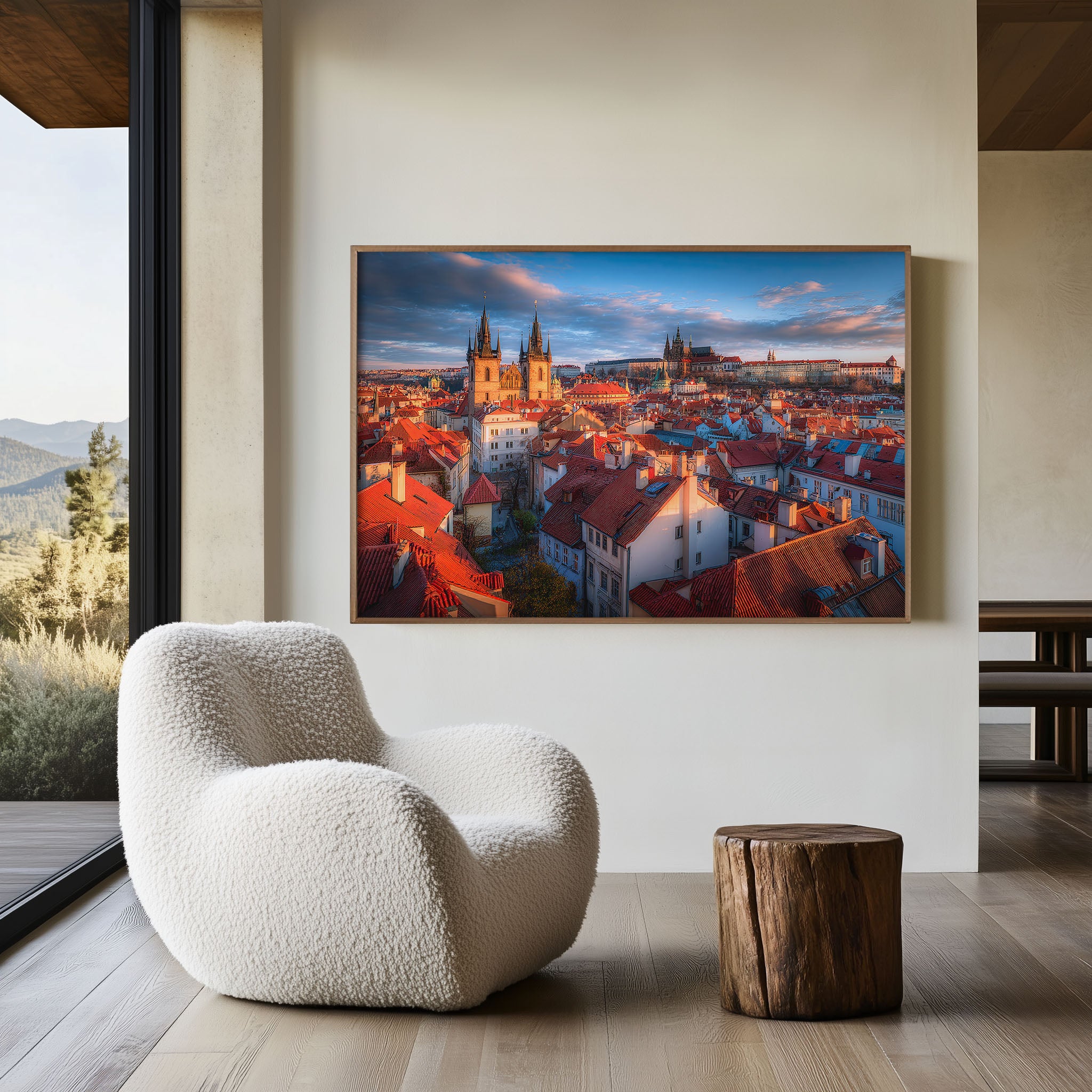 Prague Castle Sunset Print – Old Town Wall Art