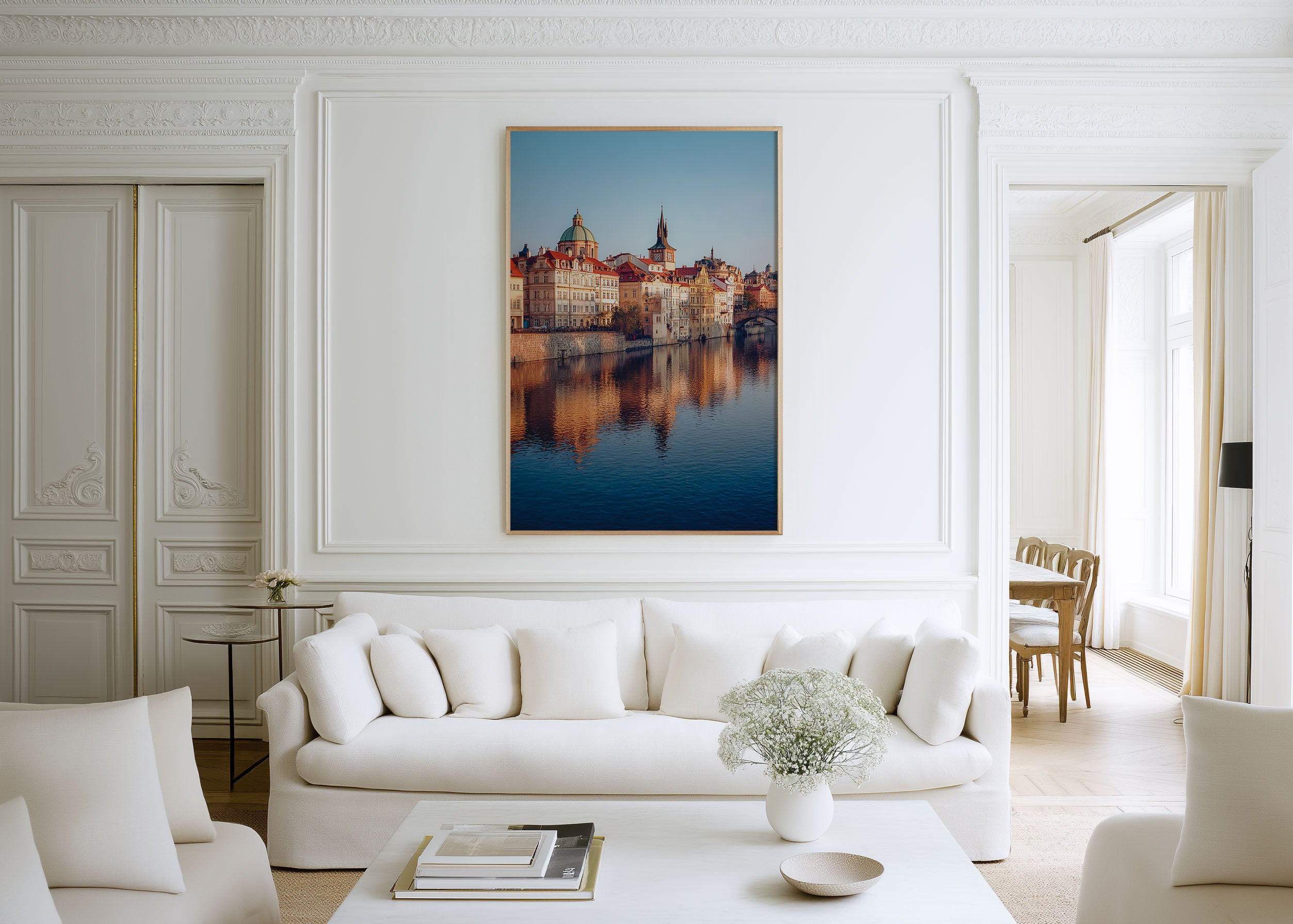 Prague Old Town Vltava Wall Art Print | Charles Bridge St Francis Assisi Church Sunset Photography | Czech Republic Travel Poster | European Home Decor