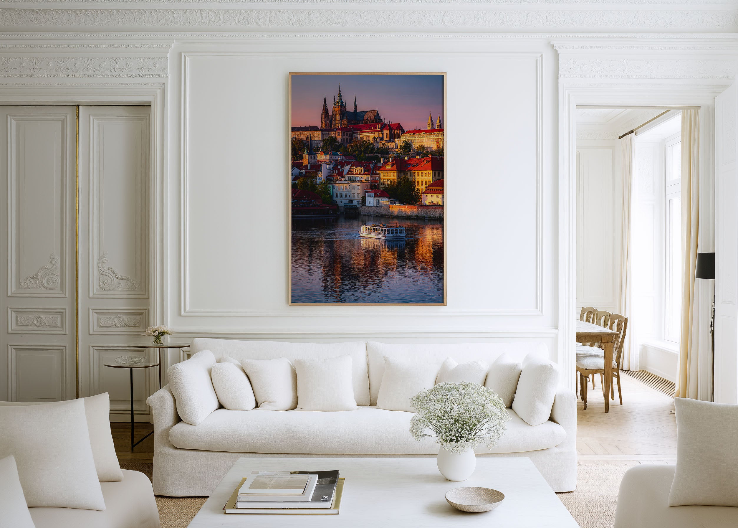 Prague Castle from the Vltava | River Cruise Sunset Wall Art Print