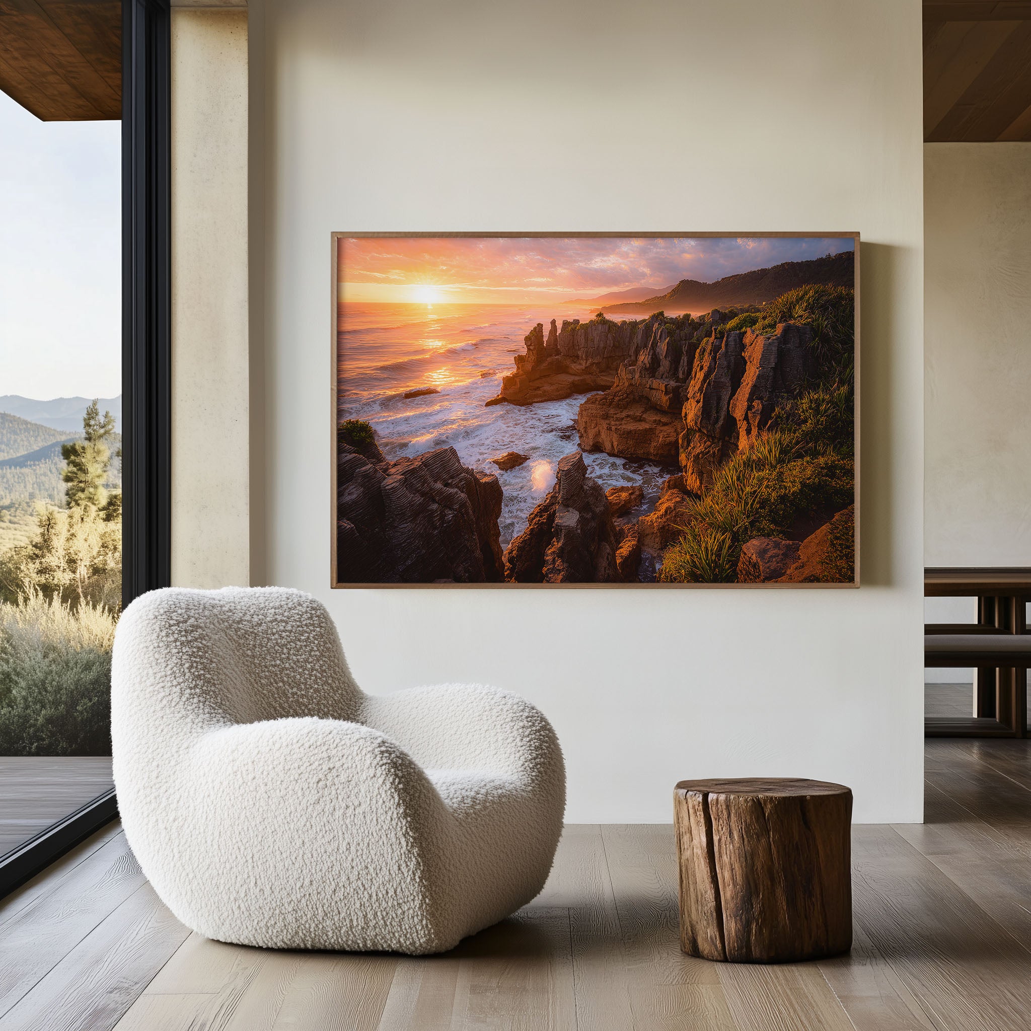 Punakaiki Pancake Rocks Wall Art Print | New Zealand West Coast Ocean Cliff Landscape