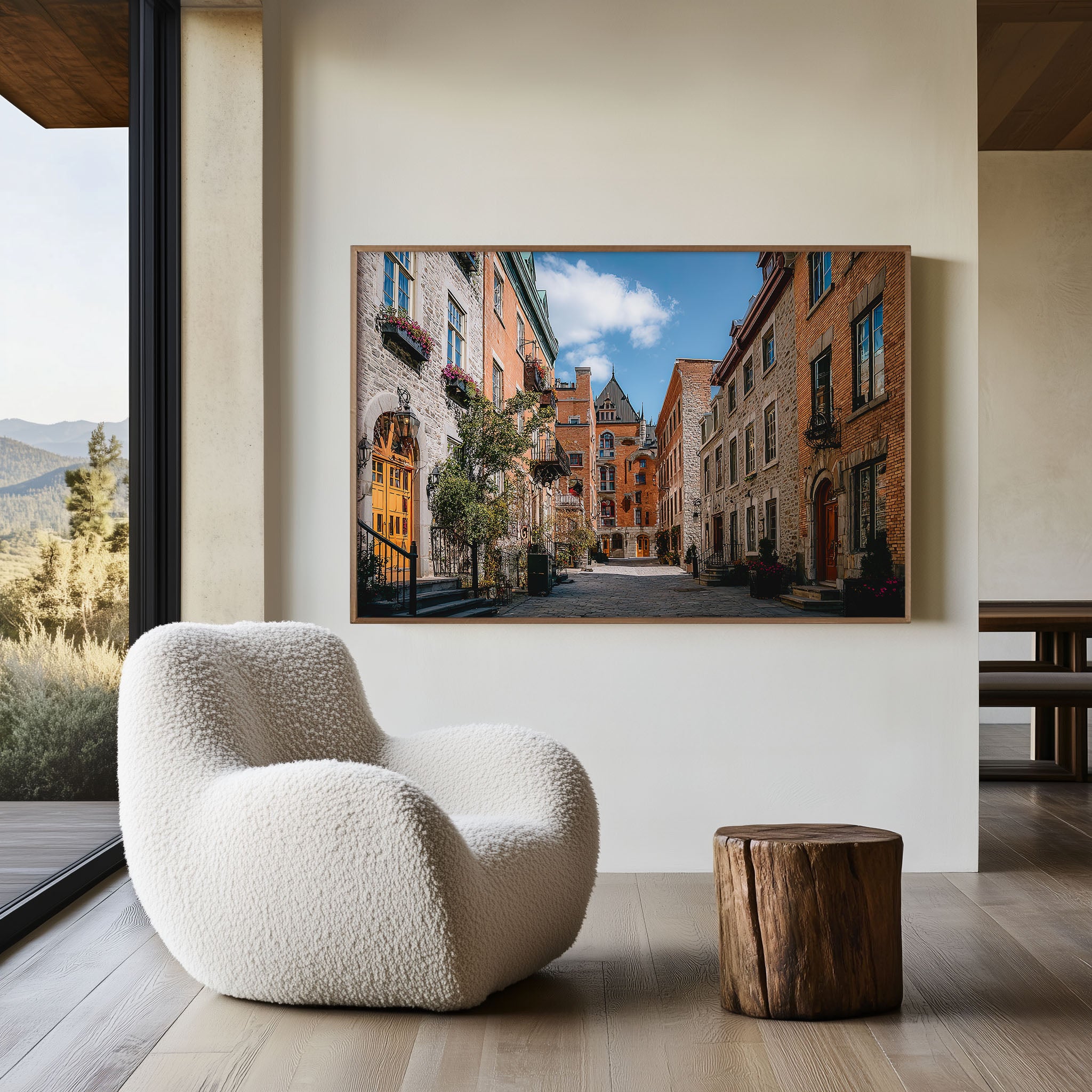 Quebec City Old Town Street Wall Art Print, Canada Historic Architecture