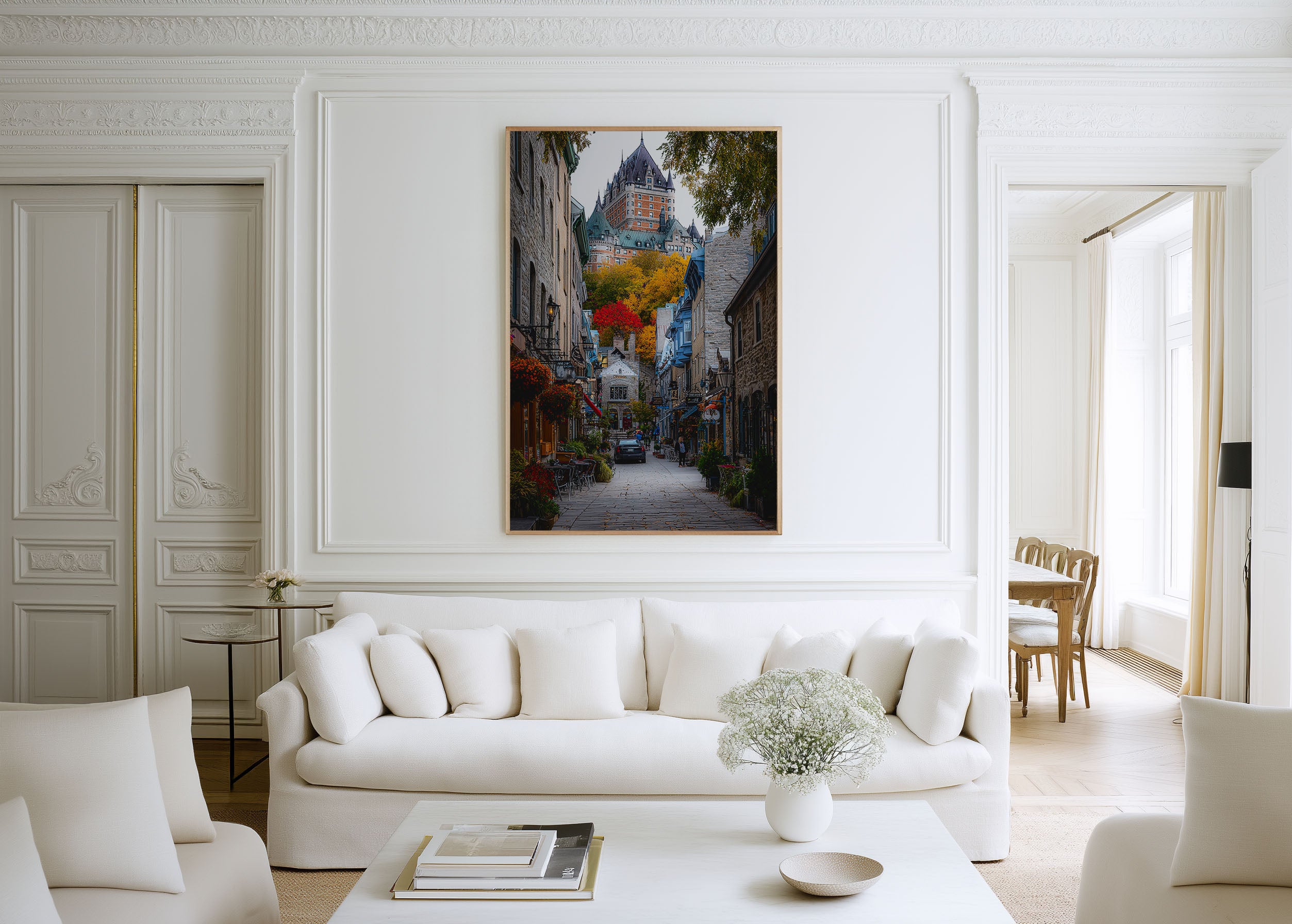 Québec City Autumn Street | Château Frontenac Canada Wall Art Print