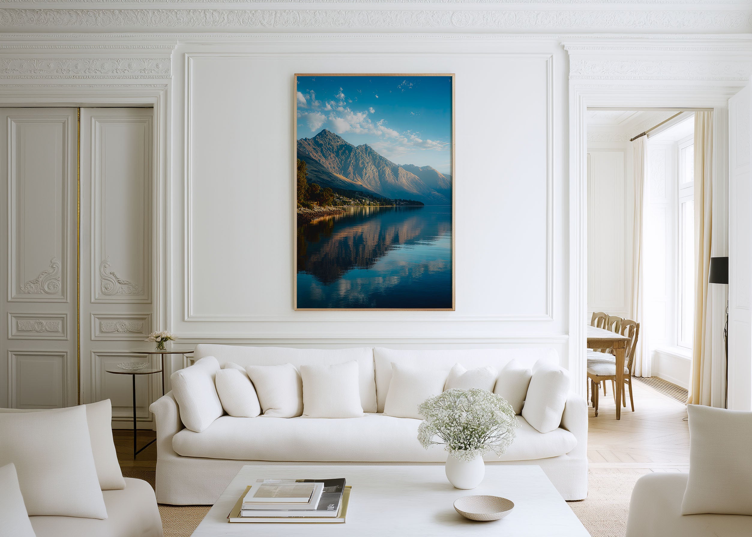 Queenstown Lake Wakatipu Mountain Reflection Wall Art Print | New Zealand Summer Photography | Alpine Lake Home Decor