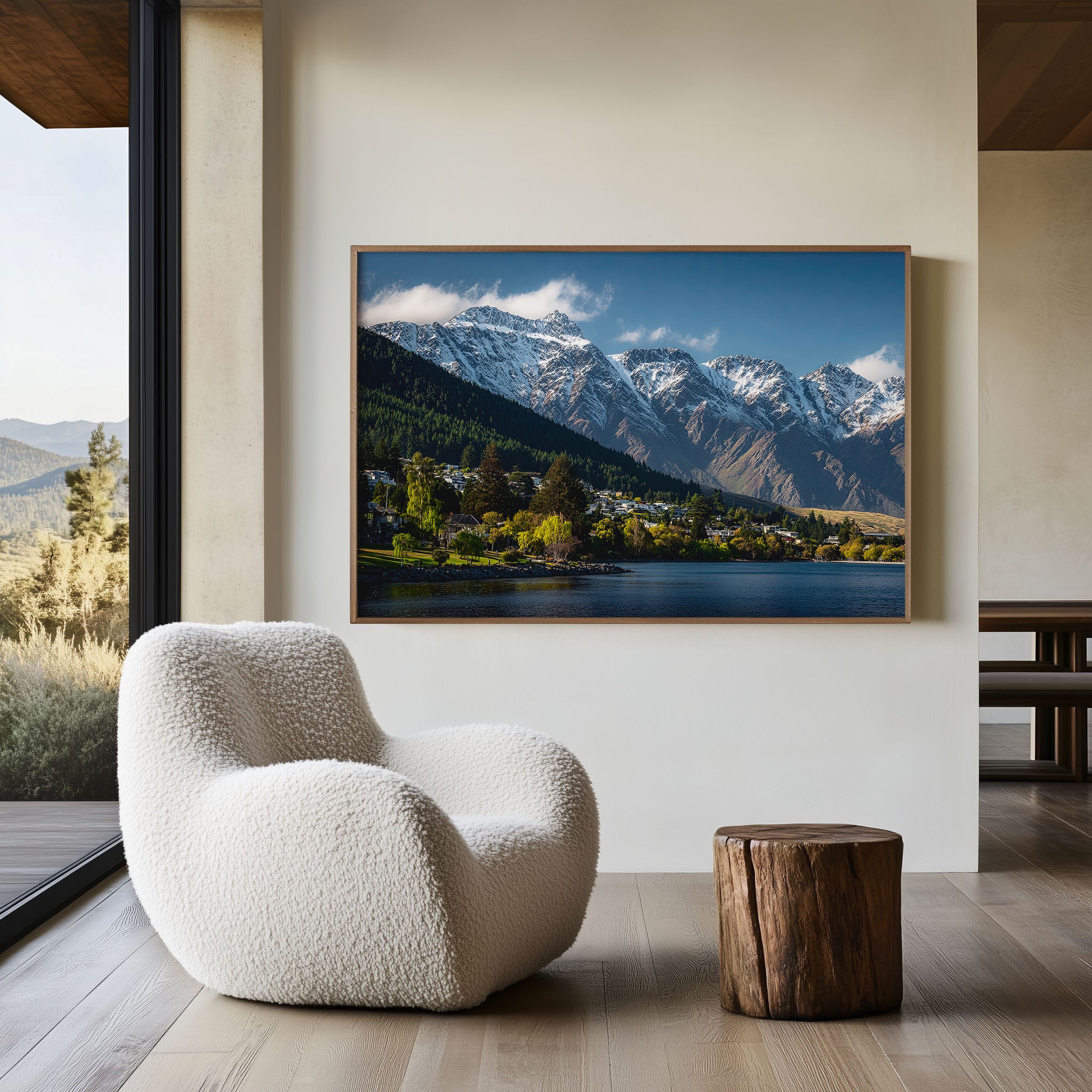 Queenstown New Zealand Wall Art Print | Lake Wakatipu Snowy Mountain Landscape Photography