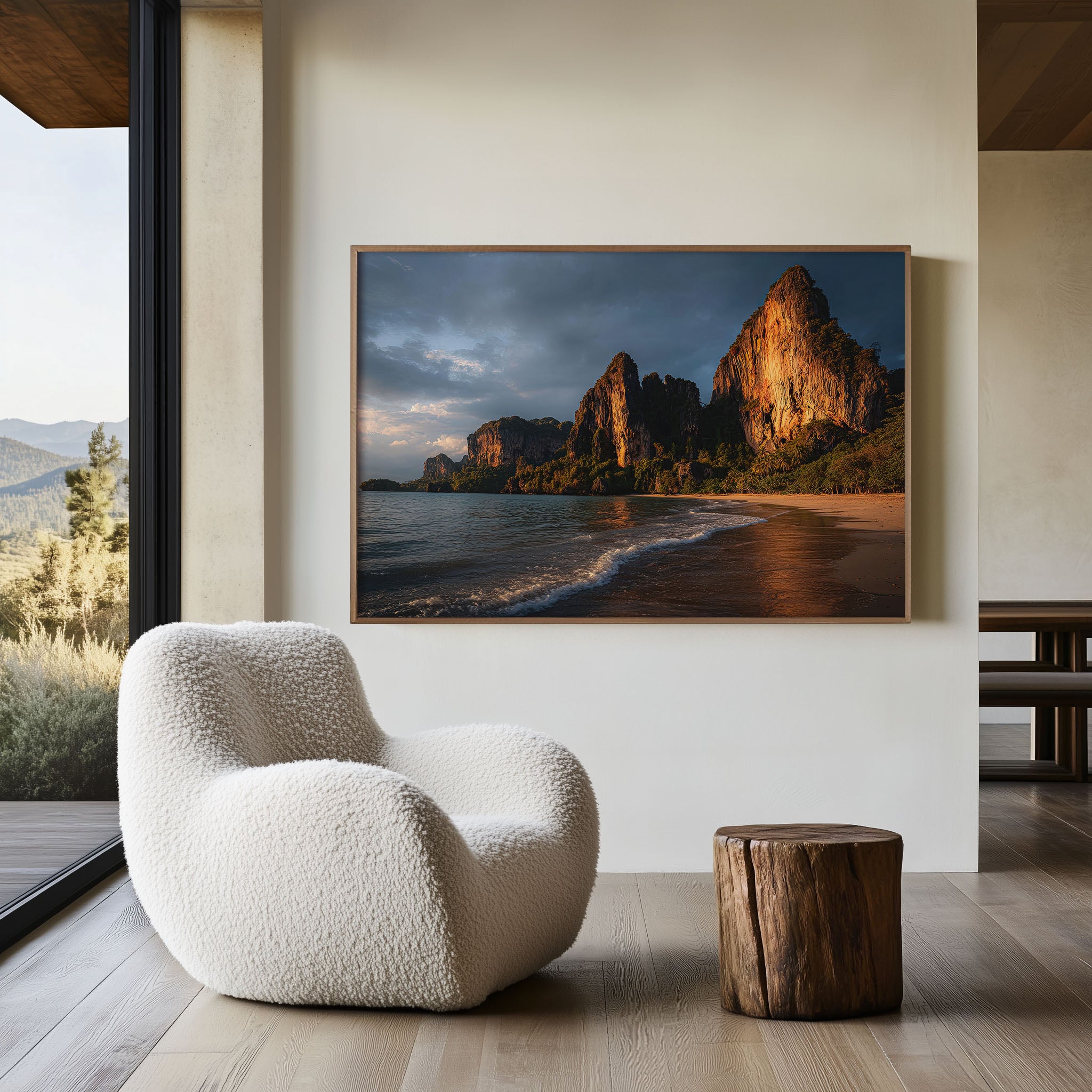 Railay Beach Sunset Print – Thailand Tropical Wall Art