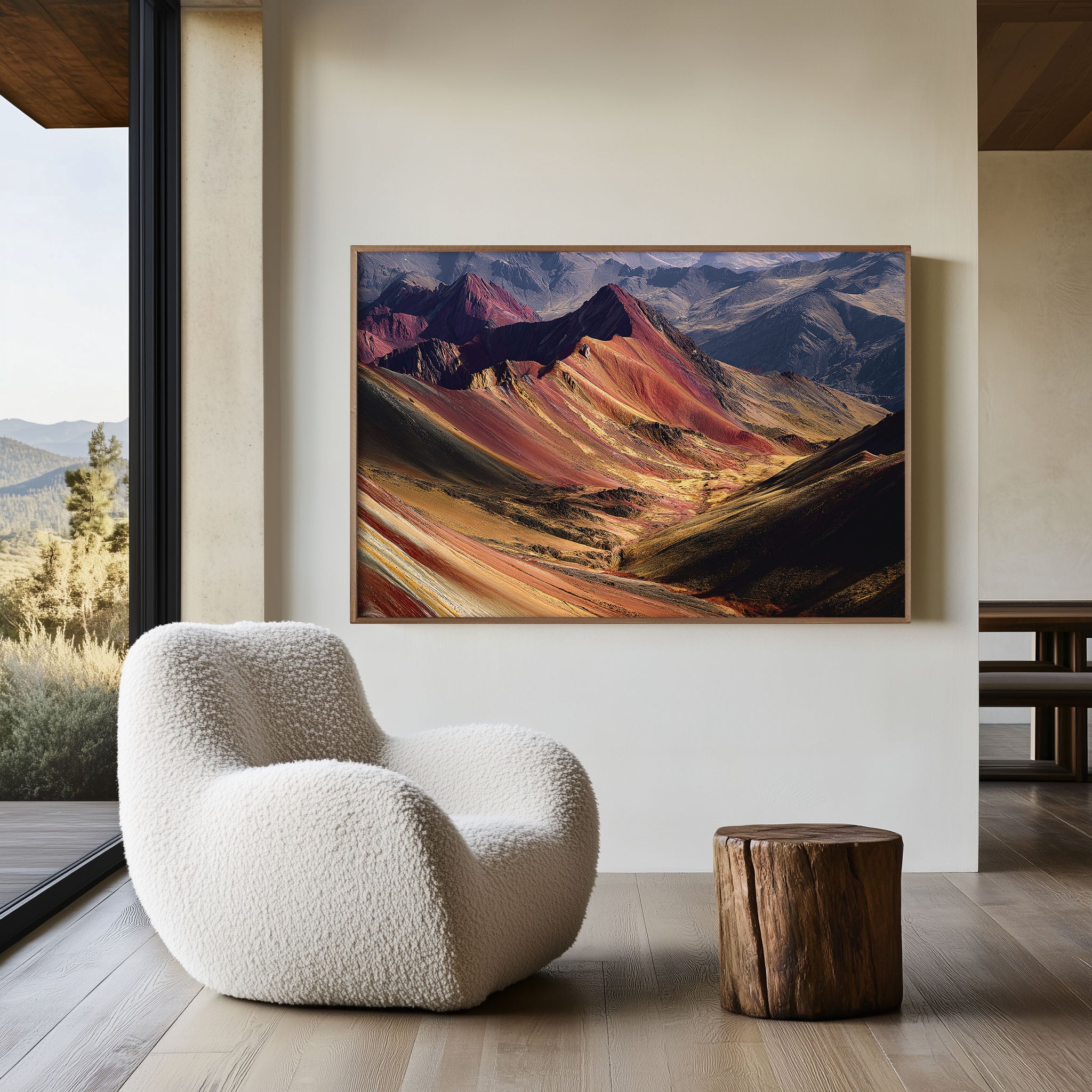Rainbow Mountain Peru Wall Art Print | Vinicunca Andes Colorful Landscape