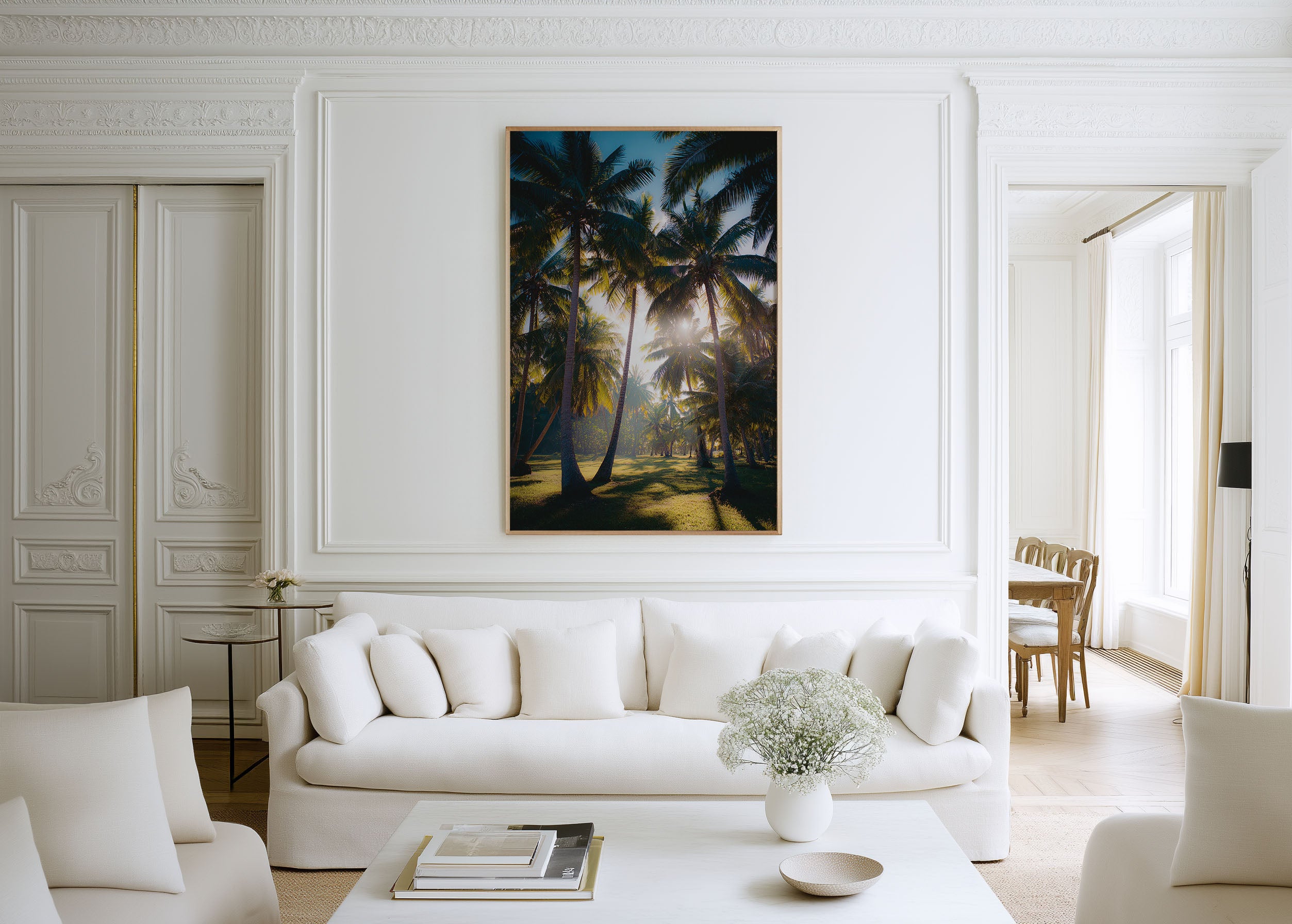 Rarotonga Palm Grove Sunburst | Cook Islands Tropical Wall Art Print