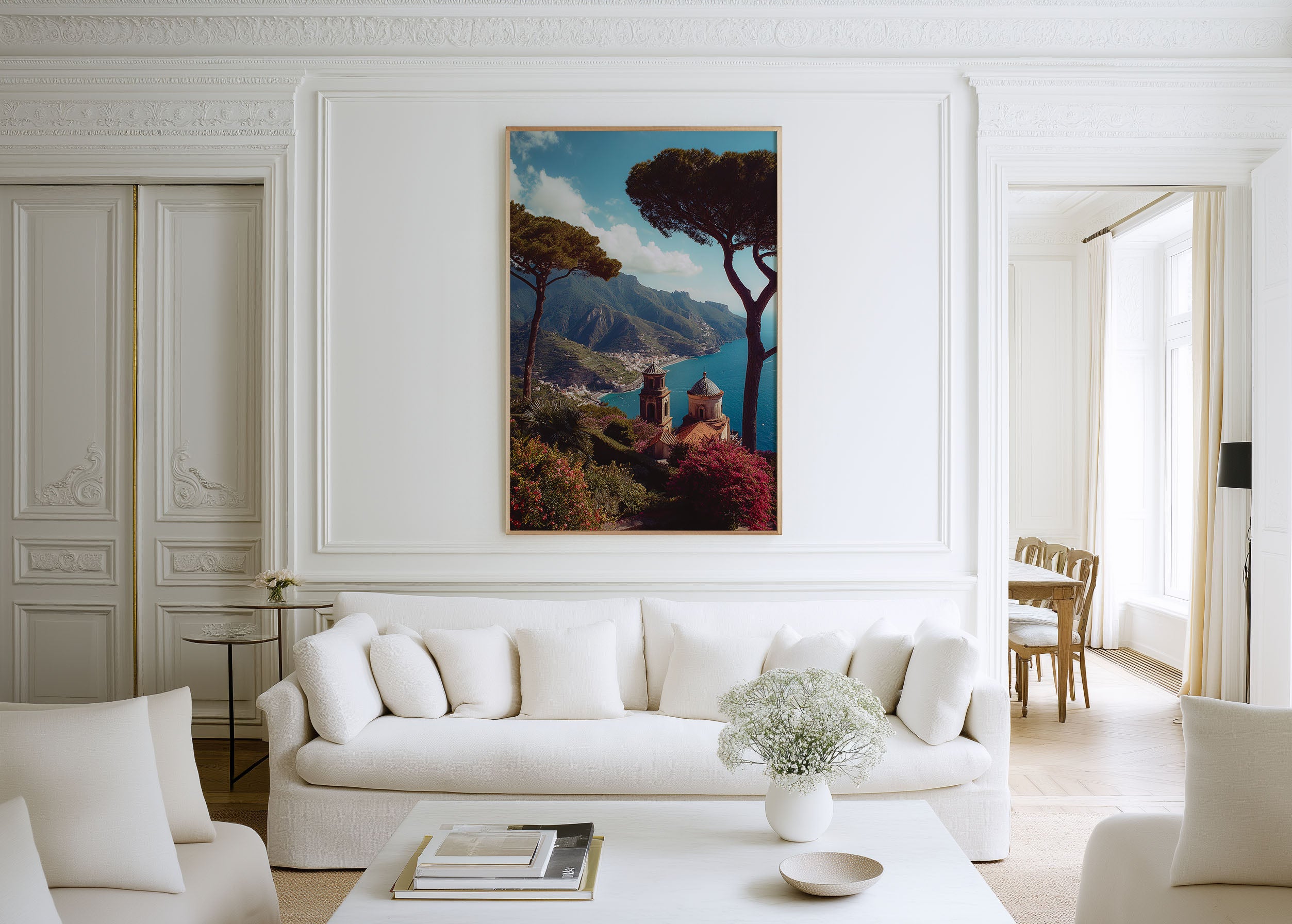 Ravello Coastal Garden Wall Art Print | Amalfi Coast Italy Canvas