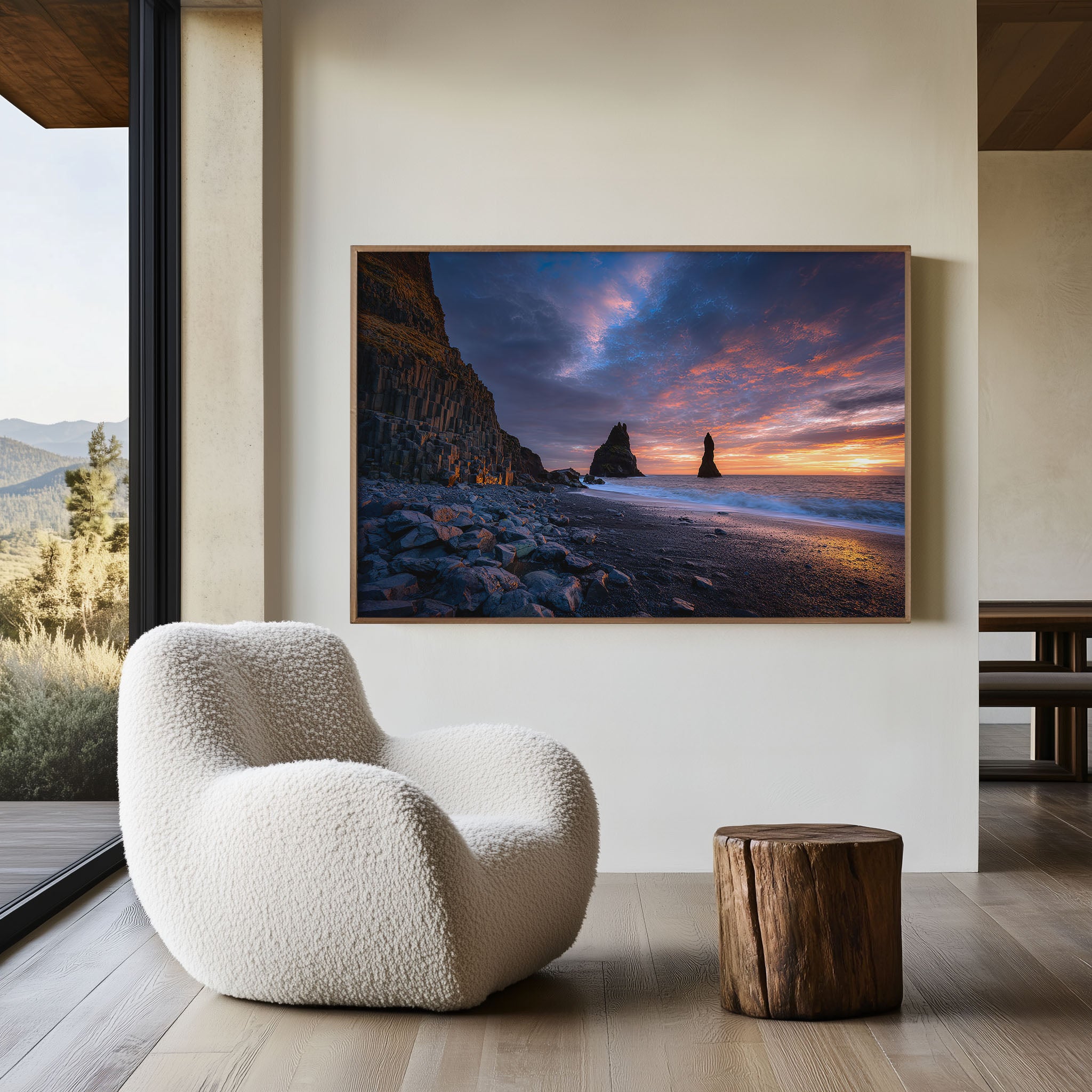 Reynisfjara Black Sand Beach Print – Iceland Wall Art