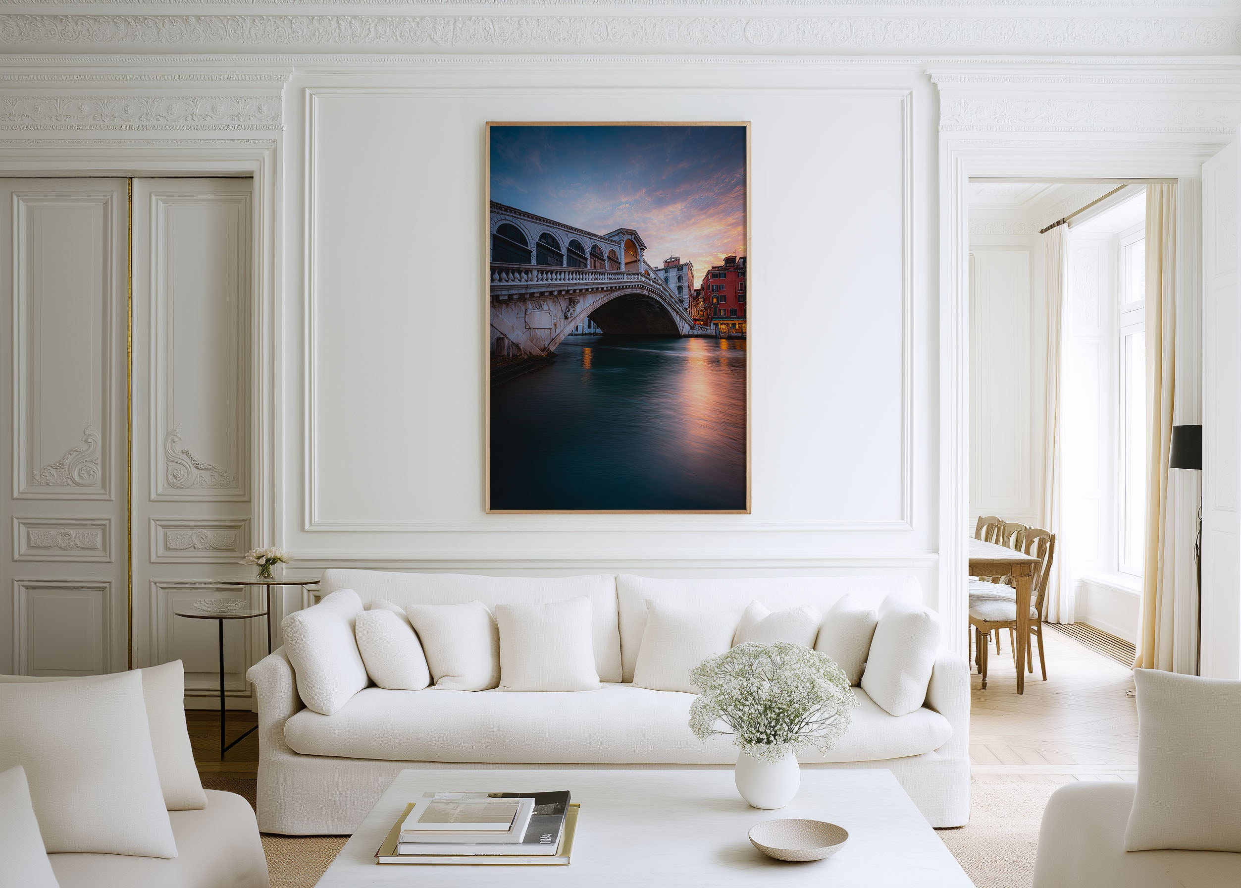Venice Rialto Bridge Wall Art Print | Grand Canal Sunset Photography | Italy Cityscape Poster | European Travel Print | Romantic Home Decor