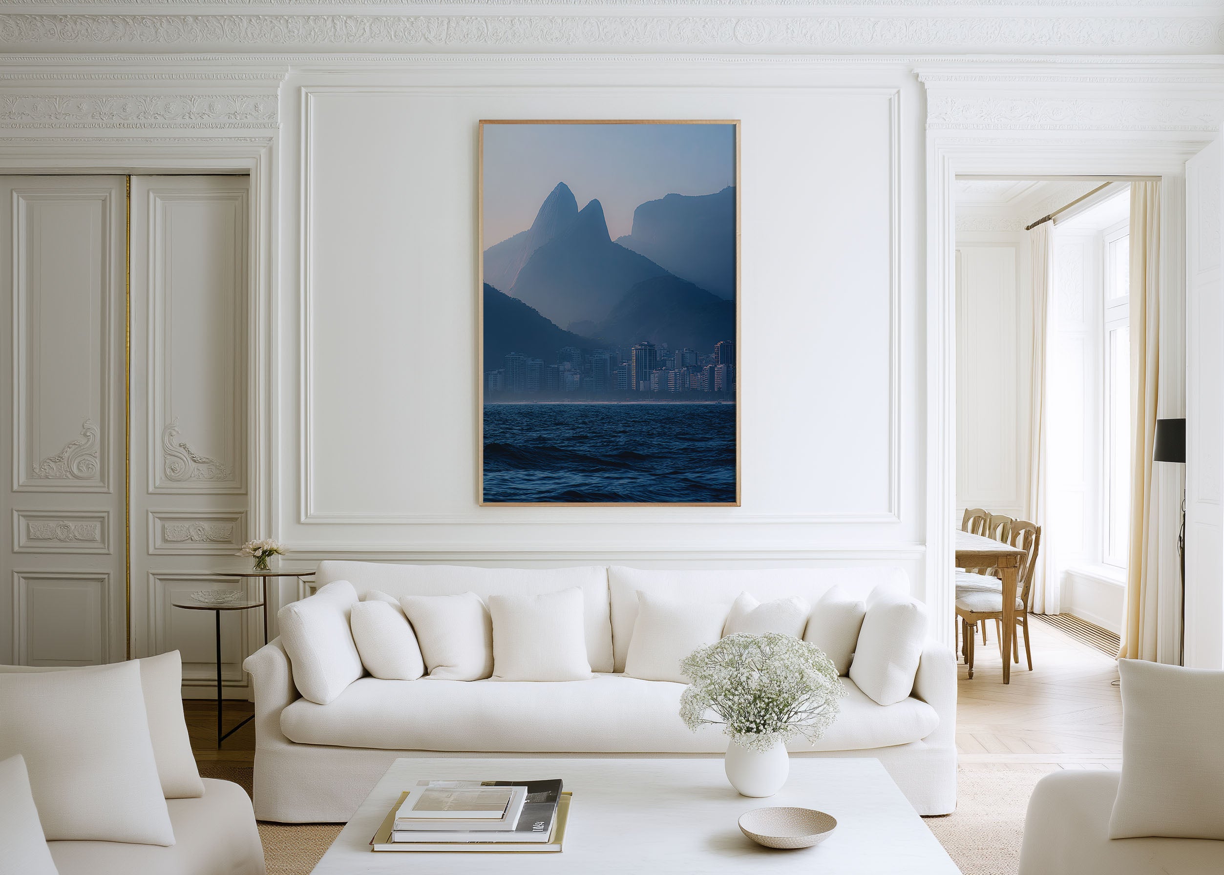 Rio de Janeiro Ipanema Beach Wall Art | Dois Irmãos Mountains Brazil Ocean Print | Travel Photography Poster