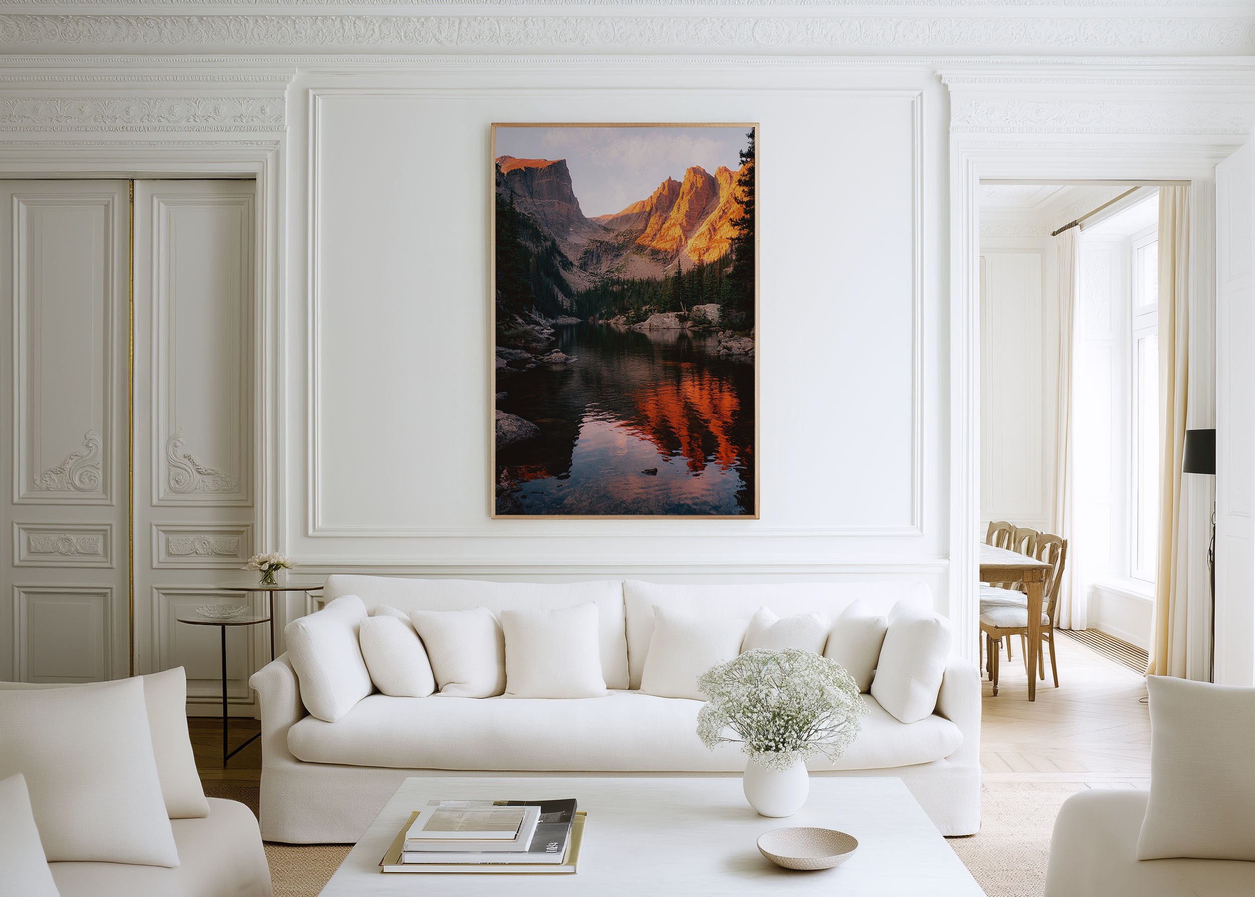 Rocky Mountain Sunset Lake Wall Art | Nature Reflection Landscape Print