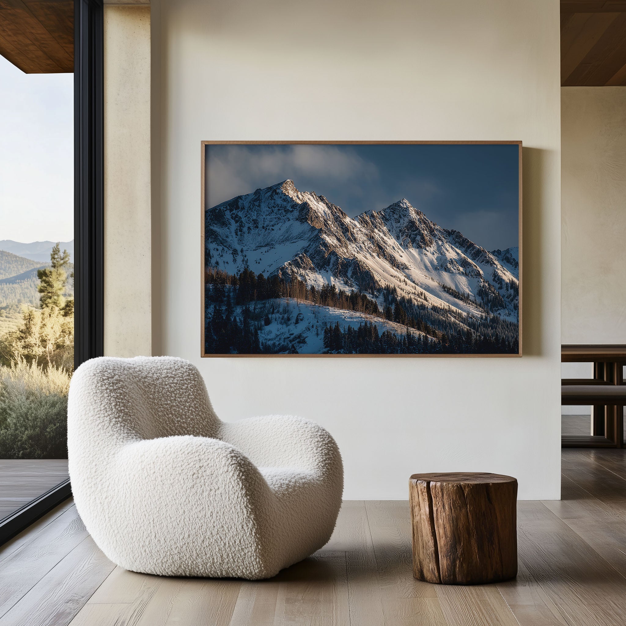 Rocky Mountains Winter Wall Art Print – Snowy Alpine Peak Landscape Photography