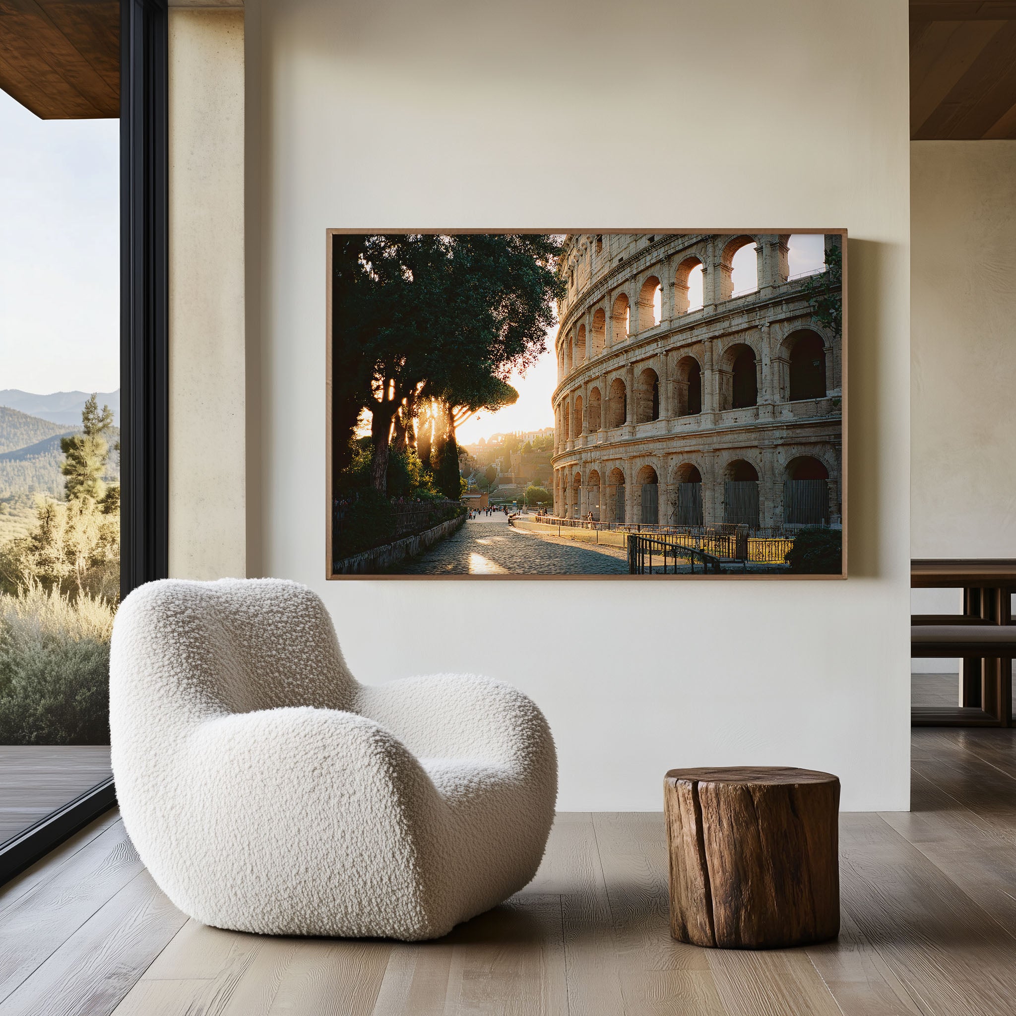 Rome Colosseum Wall Art – Historic Roman Architecture Sunrise Italy