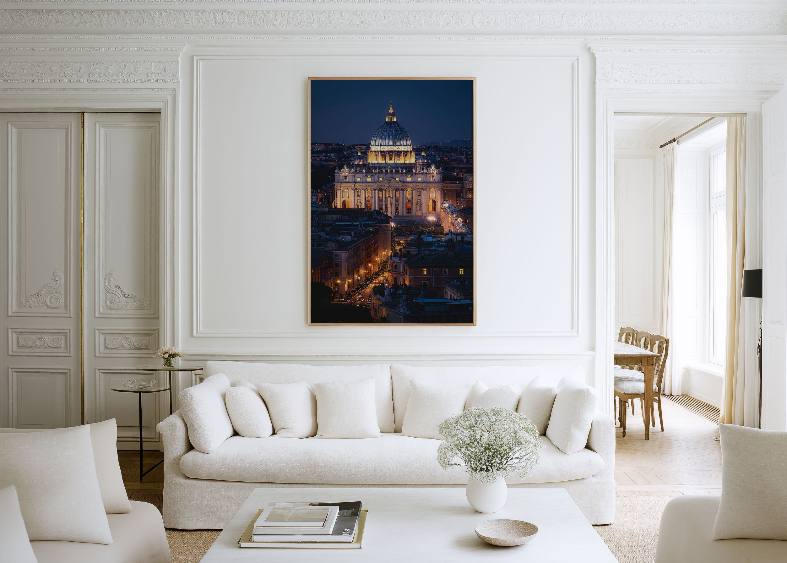 Rome St. Peter's Basilica Night Wall Art | Vatican City Rome Skyline Print | Travel Photography Poster