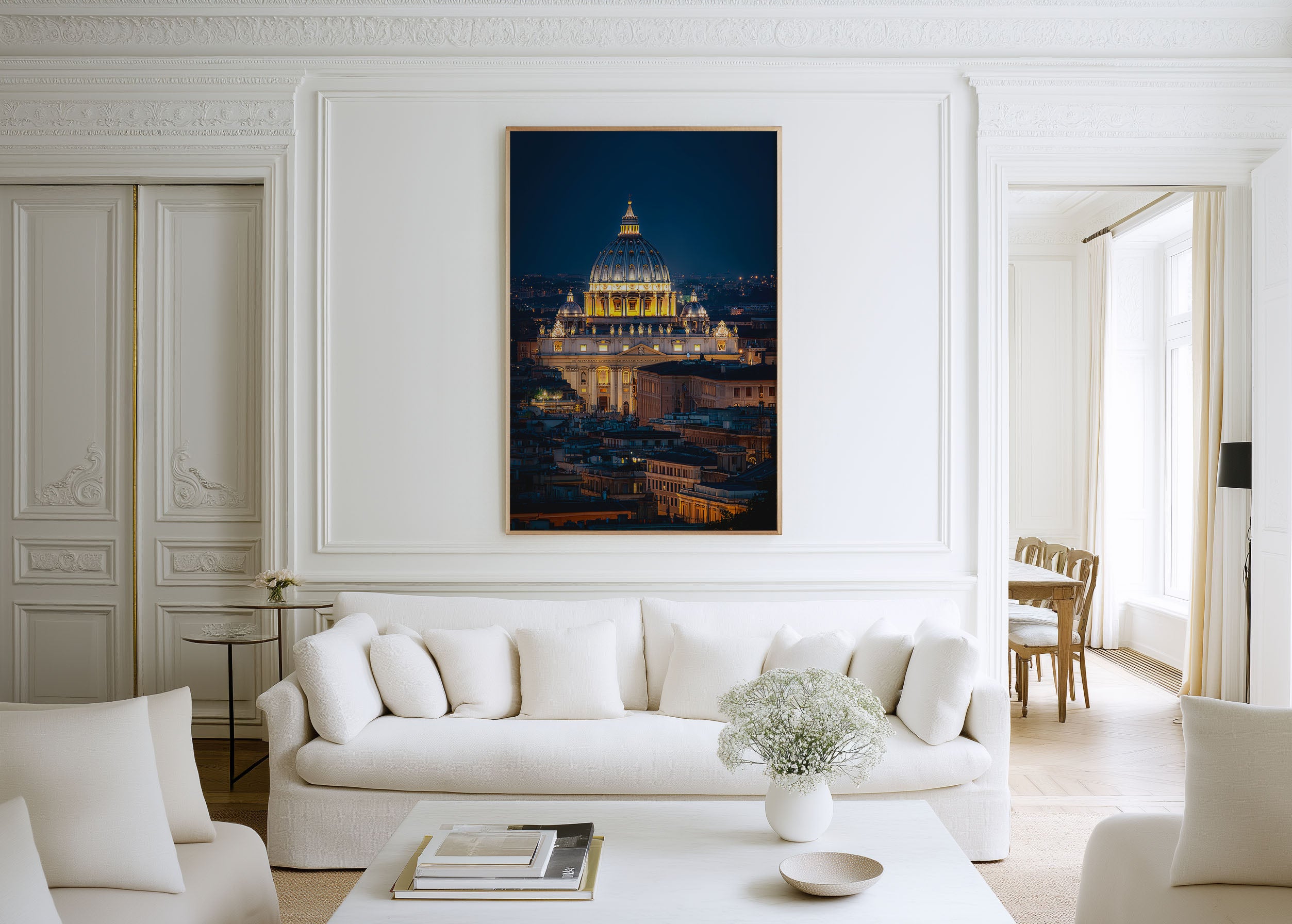 Rome St. Peter's Basilica Night Wall Art | Vatican City Rome Skyline Print | Travel Photography Poster
