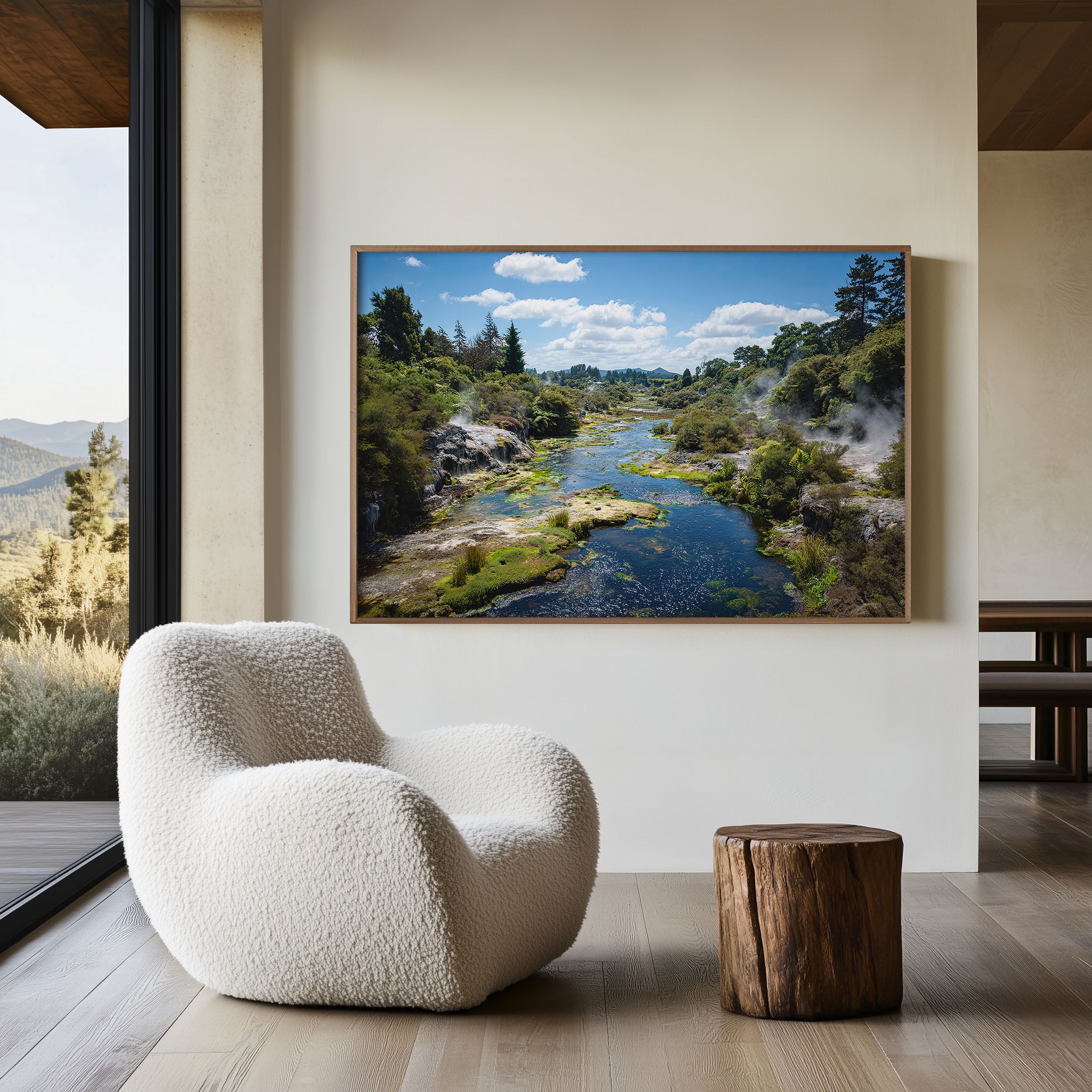 Rotorua Geothermal Valley Wall Art Print | New Zealand Thermal Landscape Nature Photography