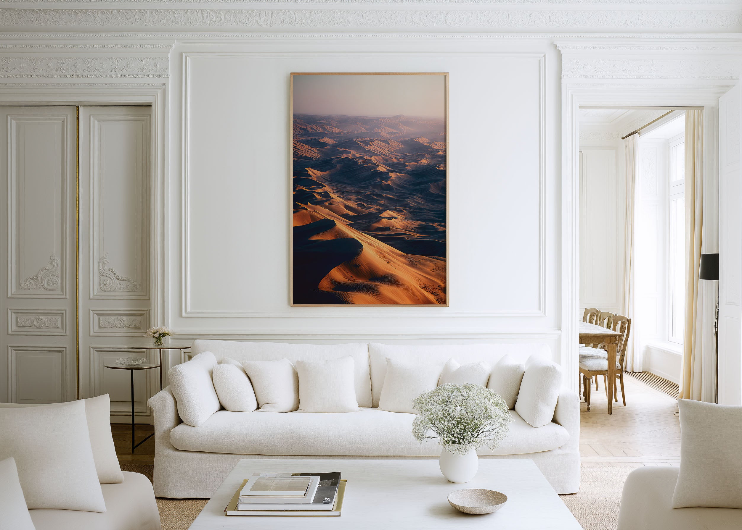 Rub al Khali Desert Wall Art Print | Empty Quarter Arabia Aerial Sand Dunes Photography | Middle East Landscape Poster