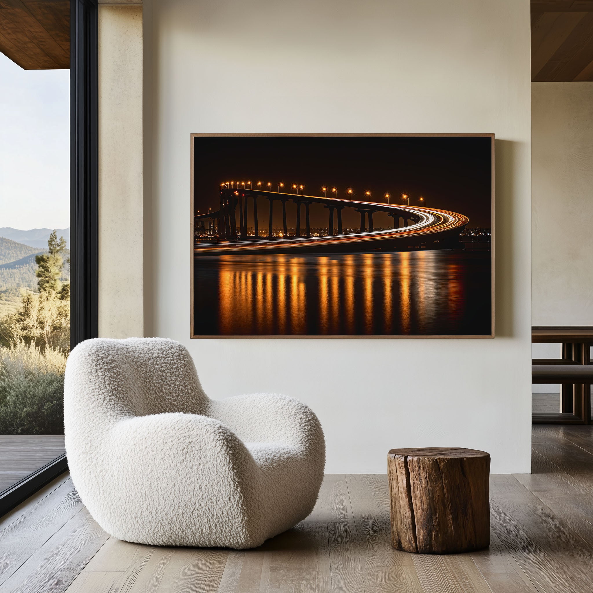 San Diego Coronado Bridge Wall Art Print, California Night Skyline