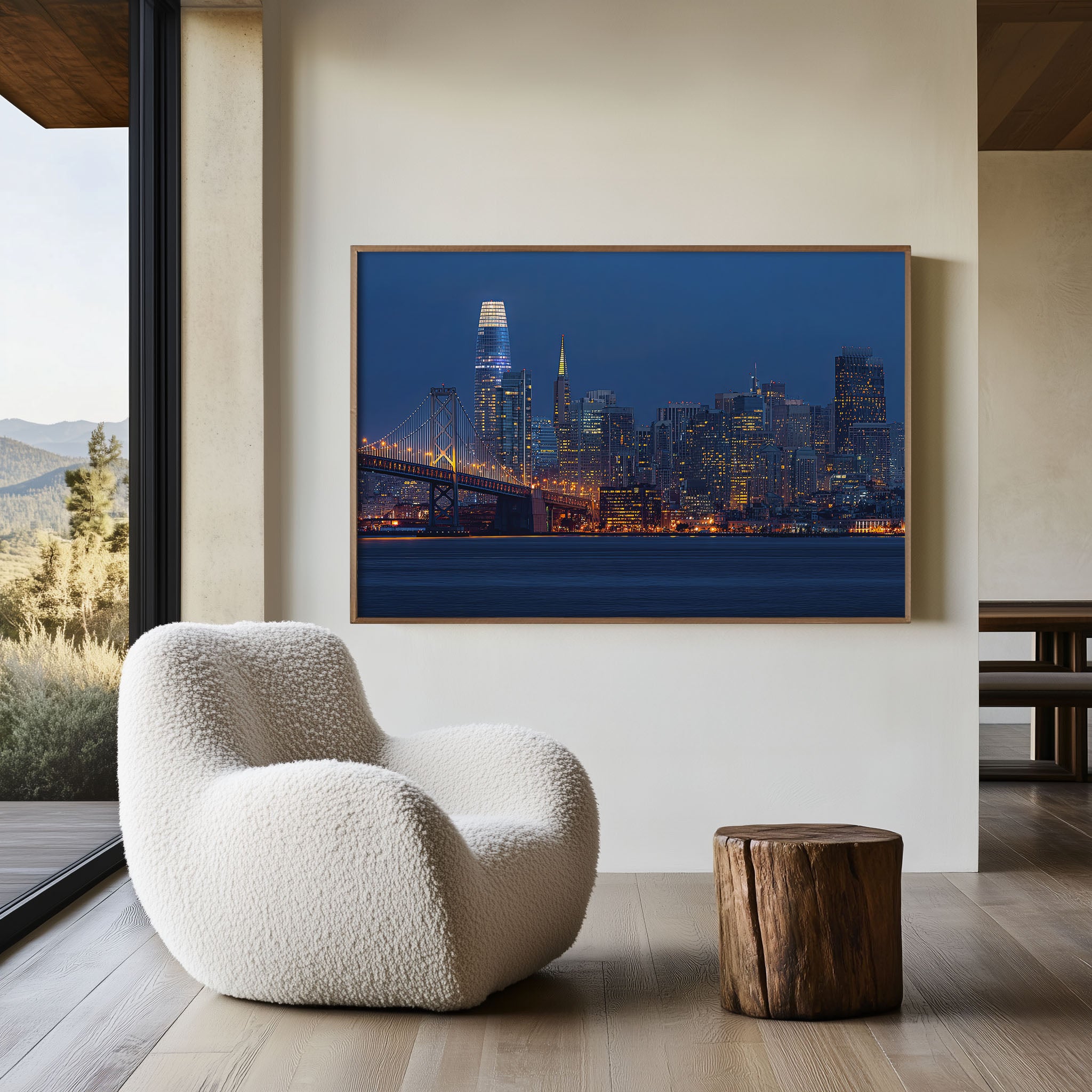 San Francisco Skyline Wall Art Print | Bay Bridge Night Cityscape Photography