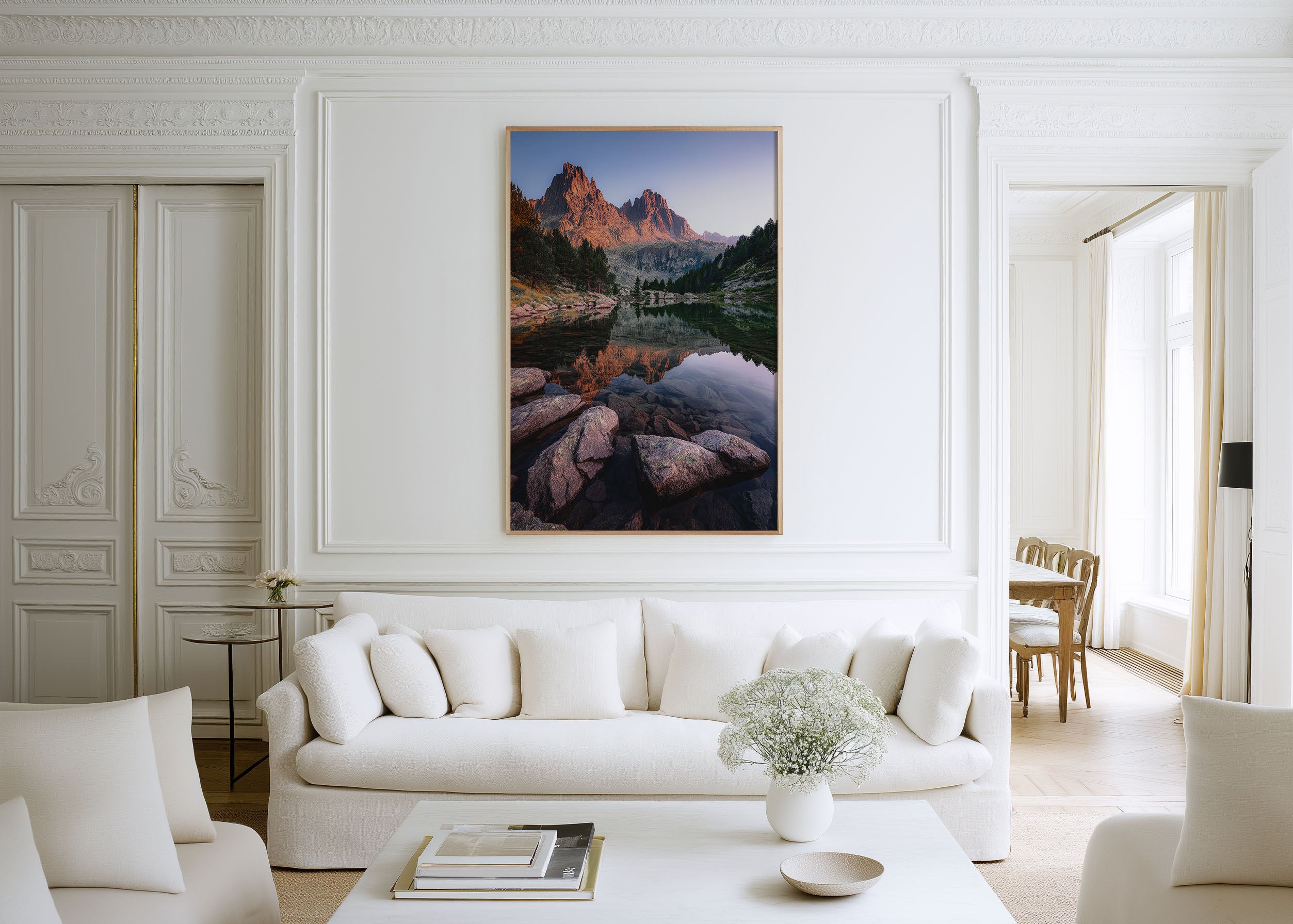 Sant Maurici Lake Pyrenees Wall Art Print | Spain Alpine Reflection Photography | Mountain Sunset Landscape Poster