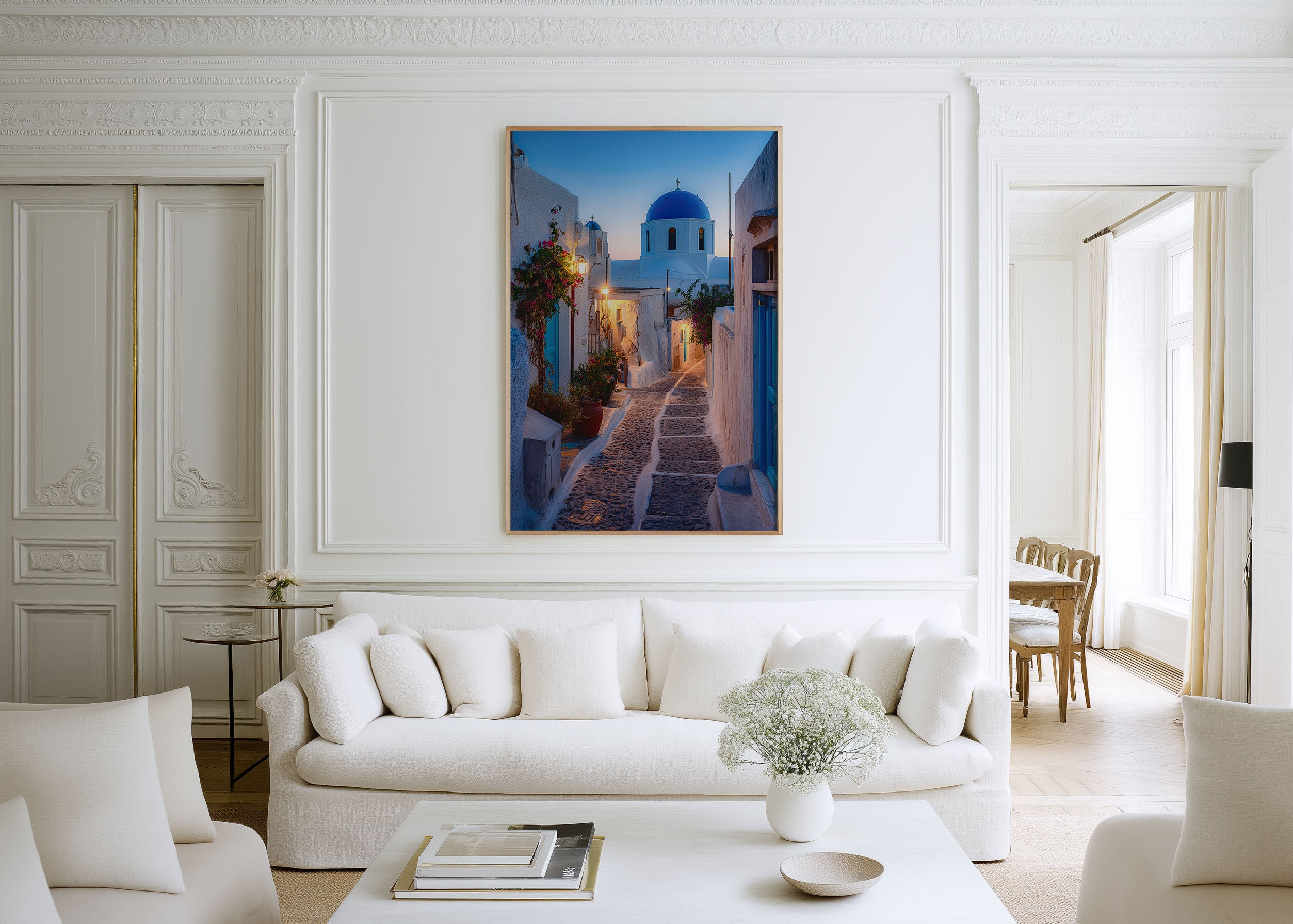 Santorini Greece Wall Art Print | Mediterranean Coastal Photography