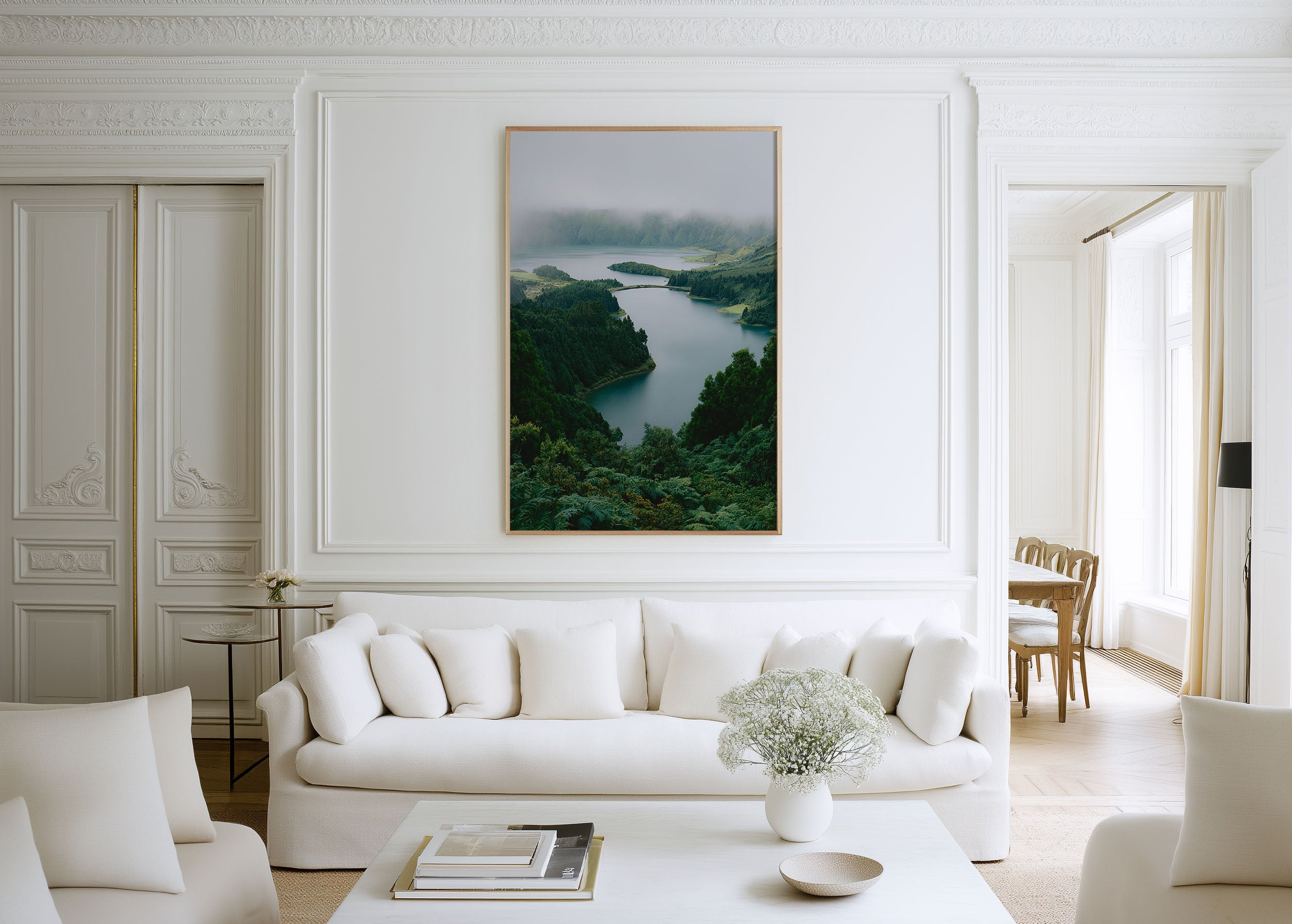 São Miguel Crater Lakes Wall Art Print | Sete Cidades Azores Portugal Volcanic Landscape Photography | Atlantic Islands Travel Poster | Lush Green Nature Home Decor