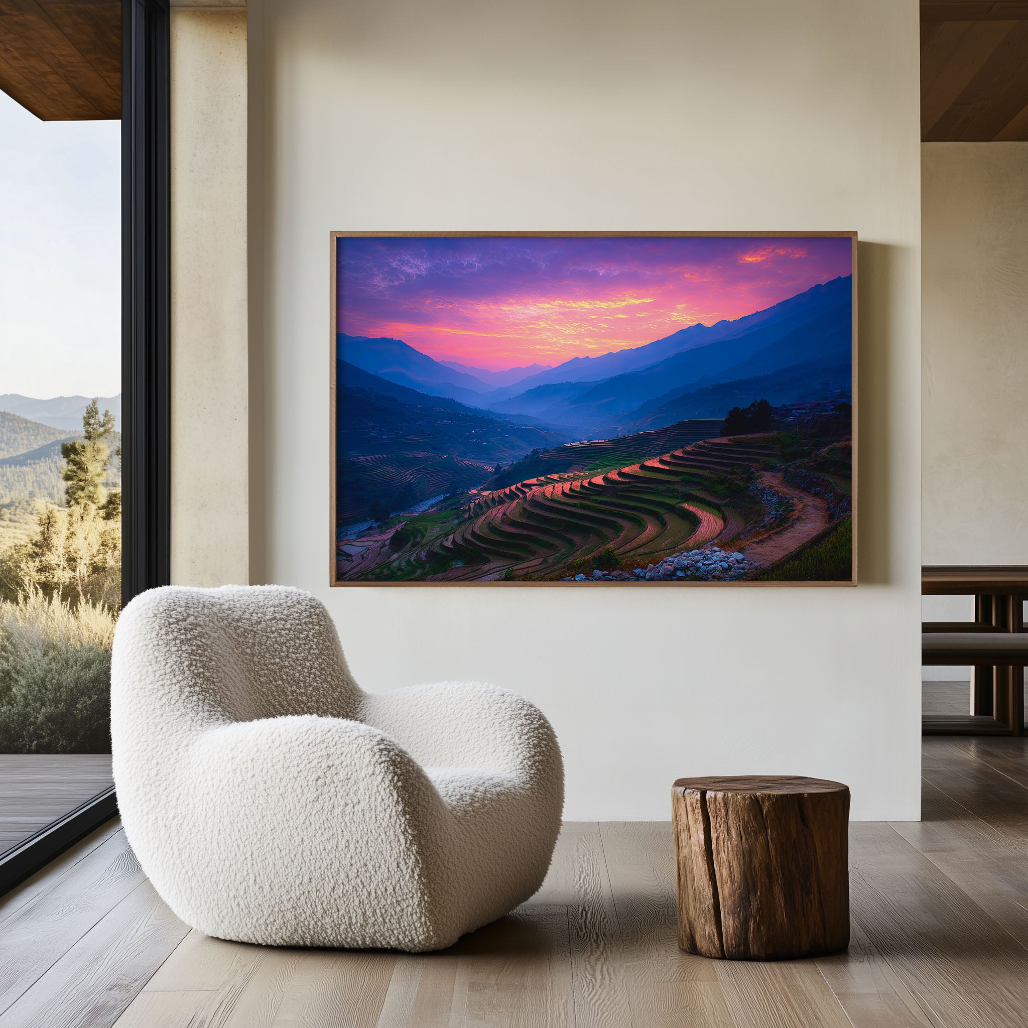 Sapa Rice Fields Golden Hour Print – Vietnam Wall Art