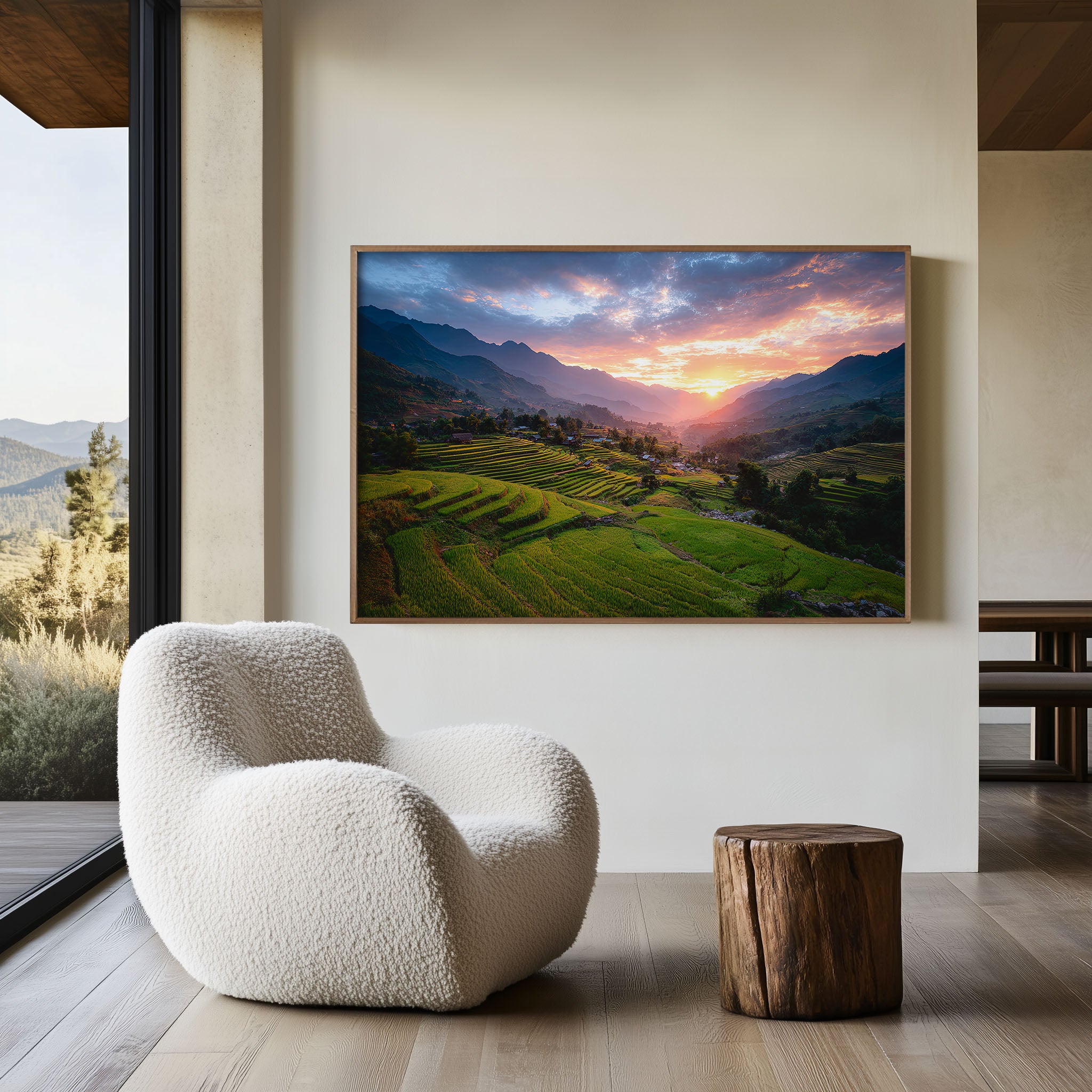 Sapa Rice Terraces Sunrise Print – Vietnam Wall Art