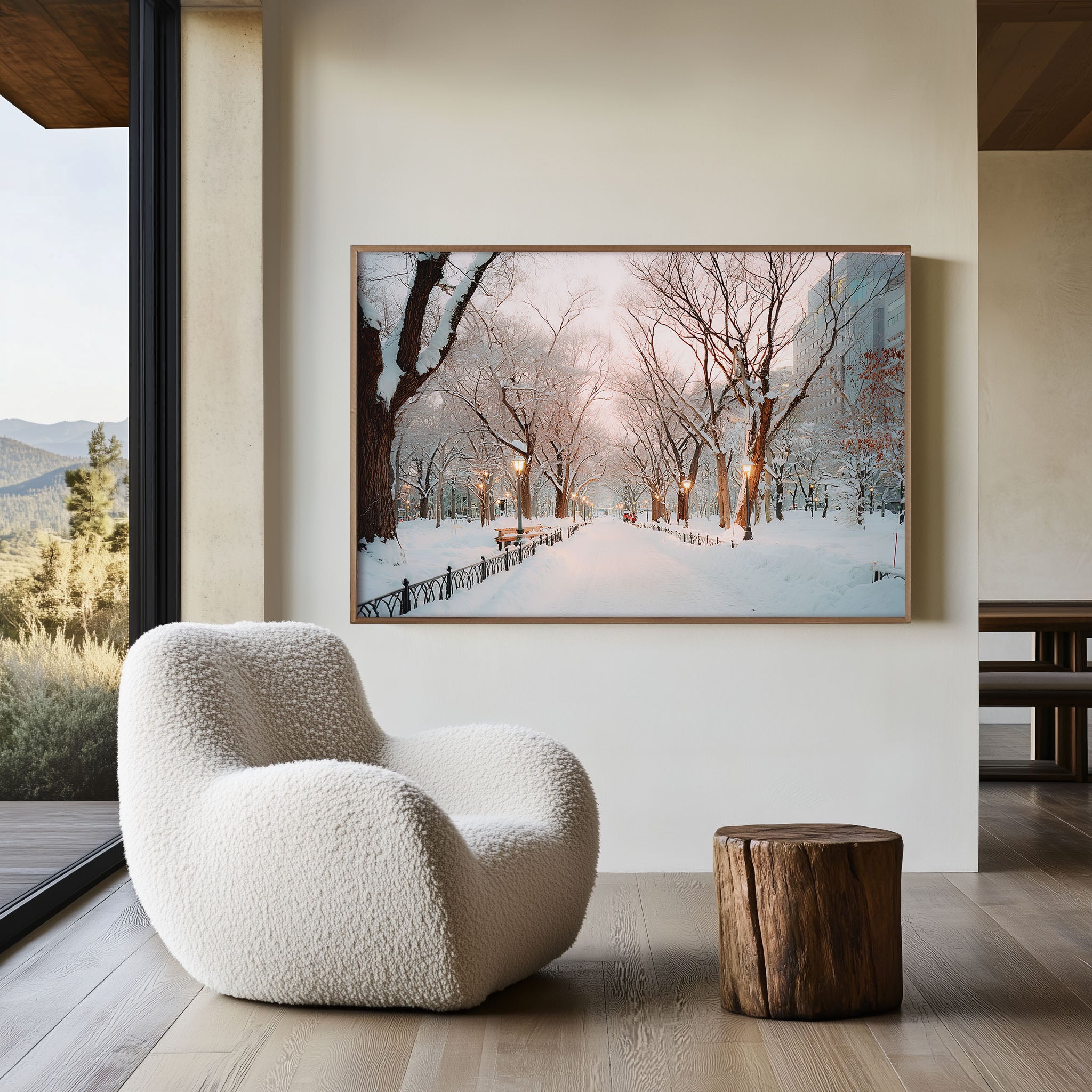 Sapporo Odori Park Winter Wall Art Print, Japan Snow Landscape
