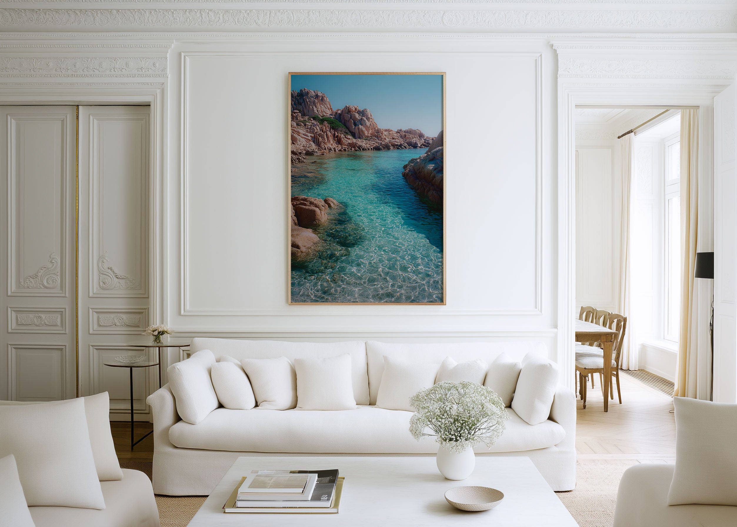 Turquoise Beach Cove Wall Art | Coastal Crystal Water Print