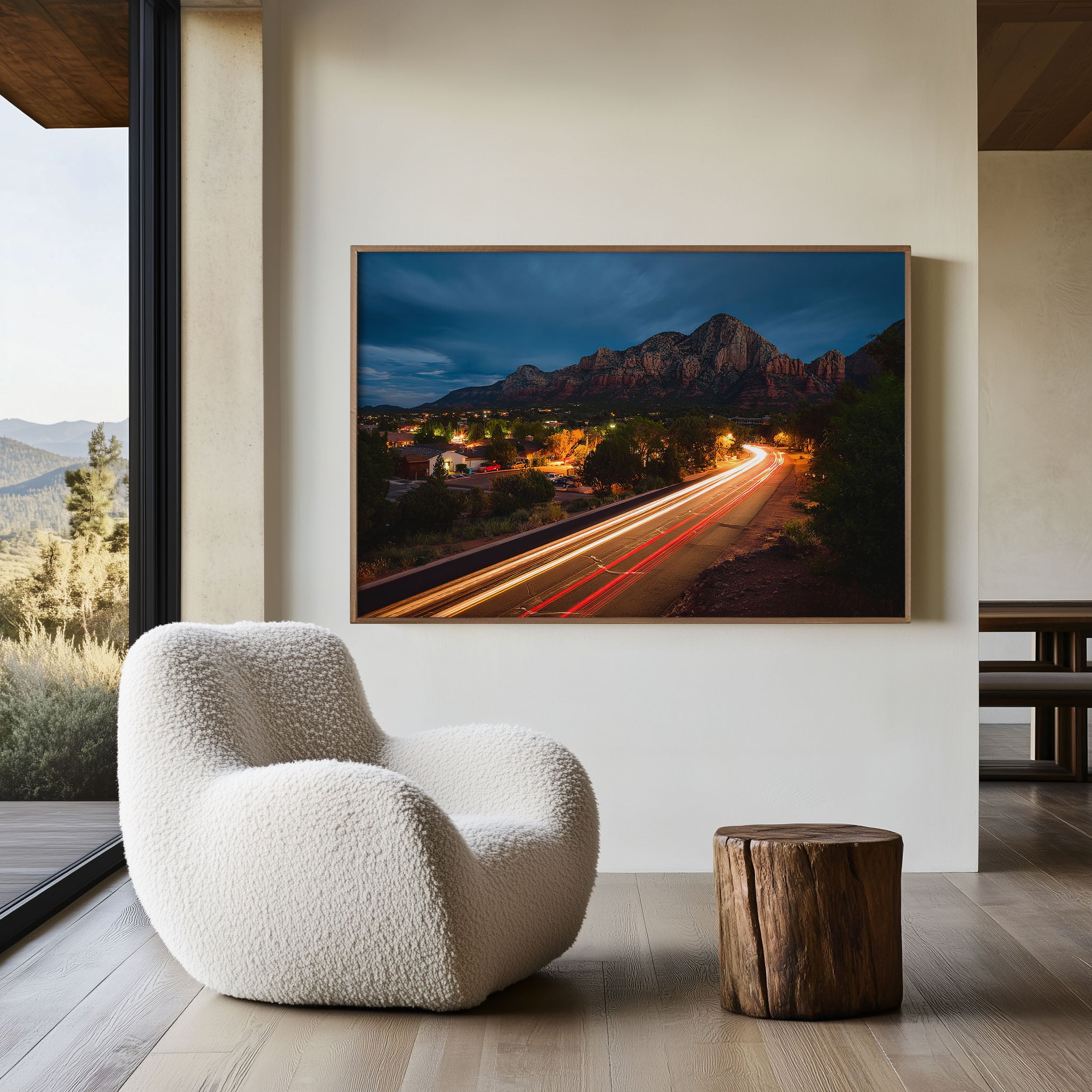 Sedona Red Rocks Wall Art Print, Arizona Scenic Byway Night