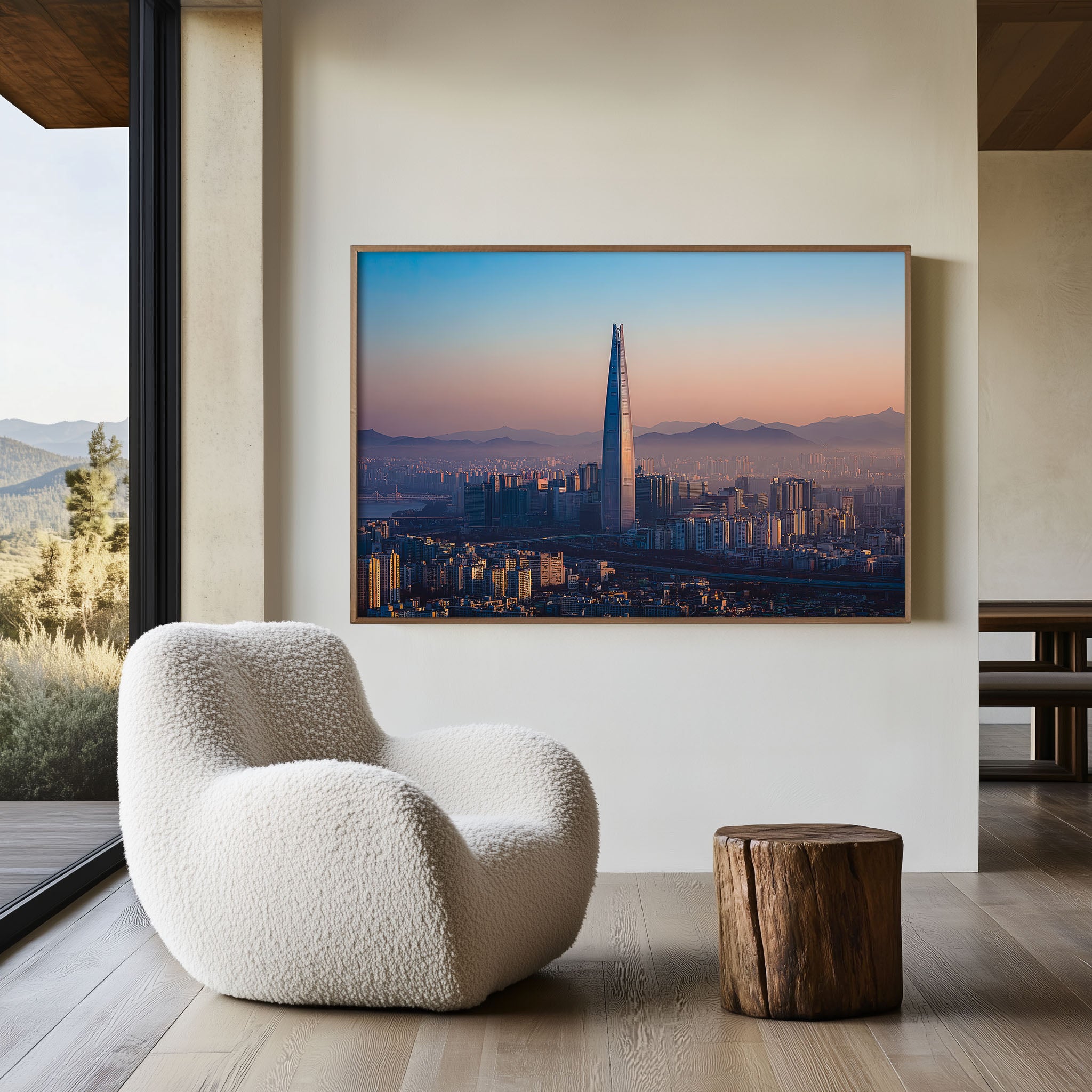 Seoul Lotte World Tower Wall Art Print | South Korea Skyline Sunset Cityscape Photography