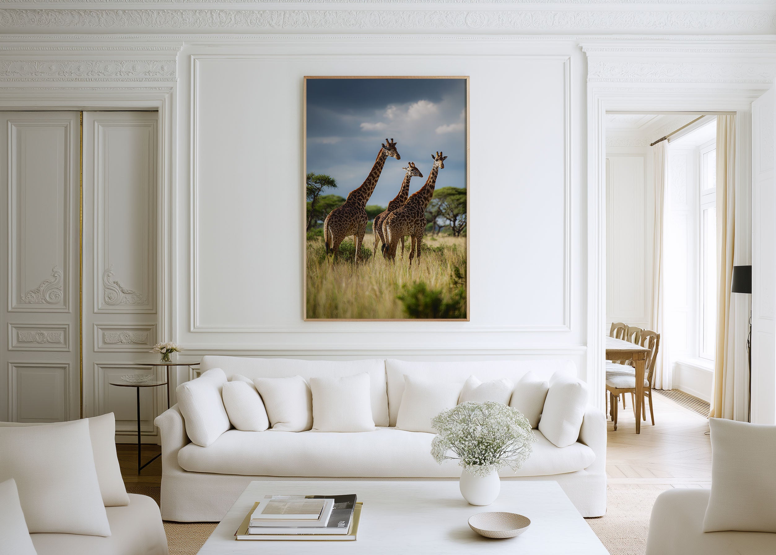 Giraffe Safari Wall Art Print – African Wildlife Serengeti Canvas & Framed Nature Decor
