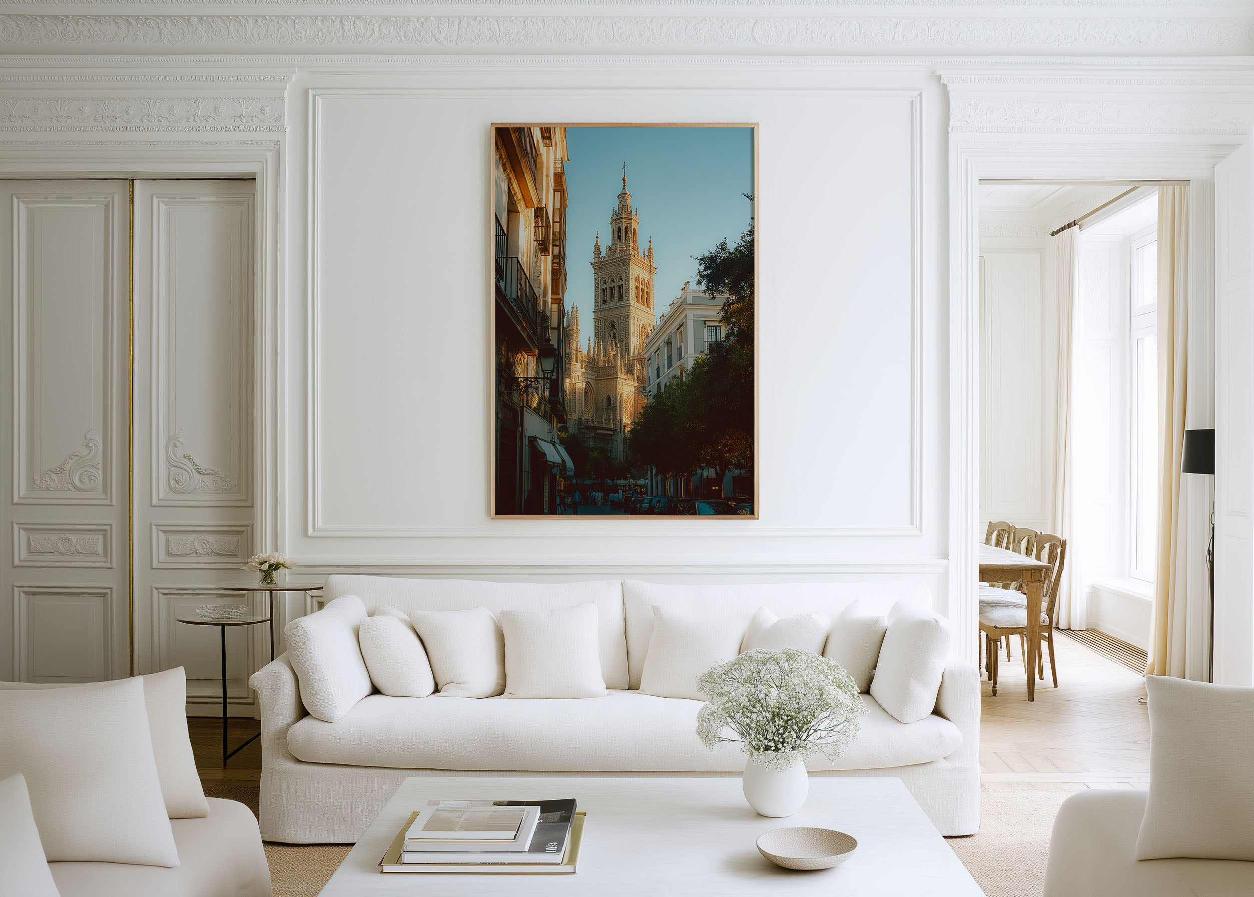 Seville Cathedral Giralda Wall Art Print | Spain Andalusia Old Town Street Photography | Spanish Travel Poster | Warm Mediterranean Home Decor