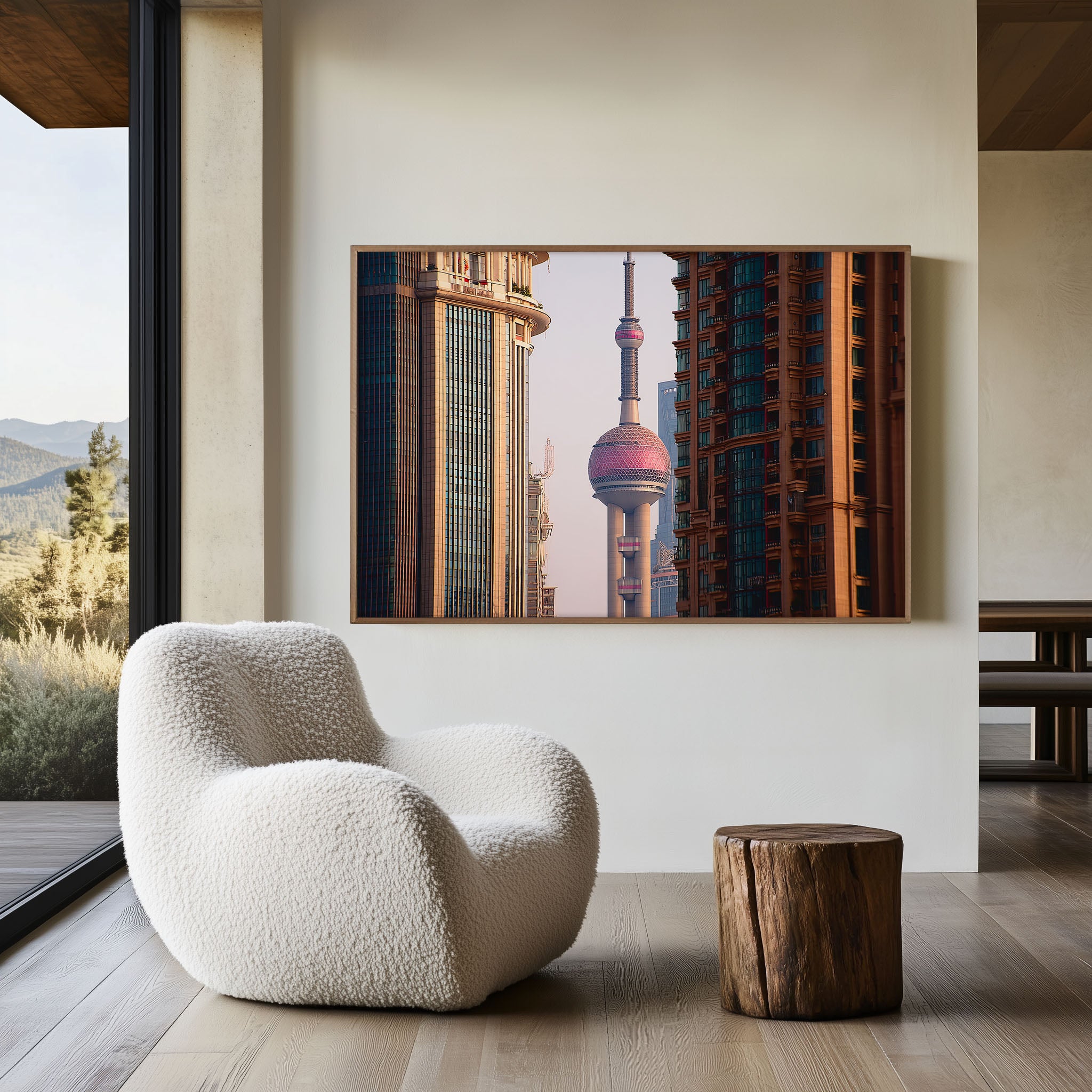 Shanghai Oriental Pearl Tower Wall Art Print | China Futuristic Skyline Cityscape Photography