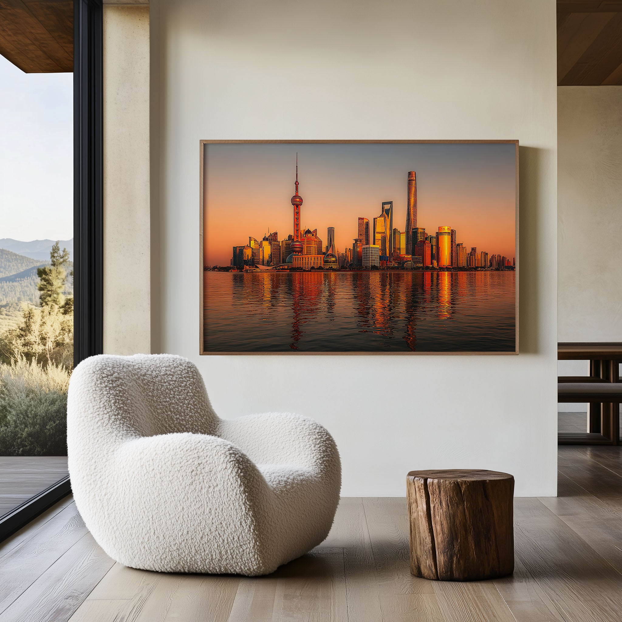 Shanghai Skyline Print – Pudong Lujiazui Wall Art