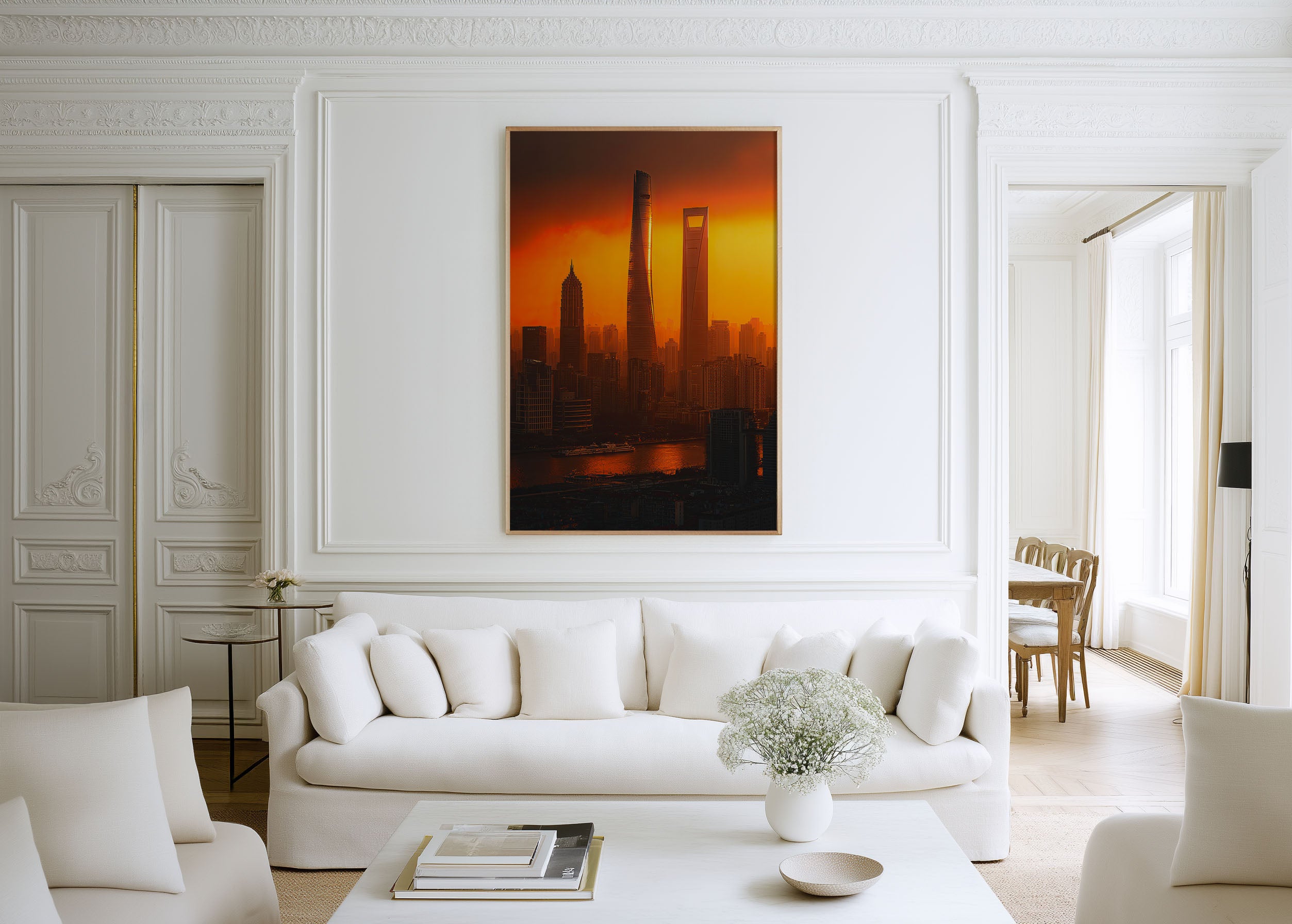 Shanghai Tower & SWFC Inferno | Skyline Sunset Wall Art Print