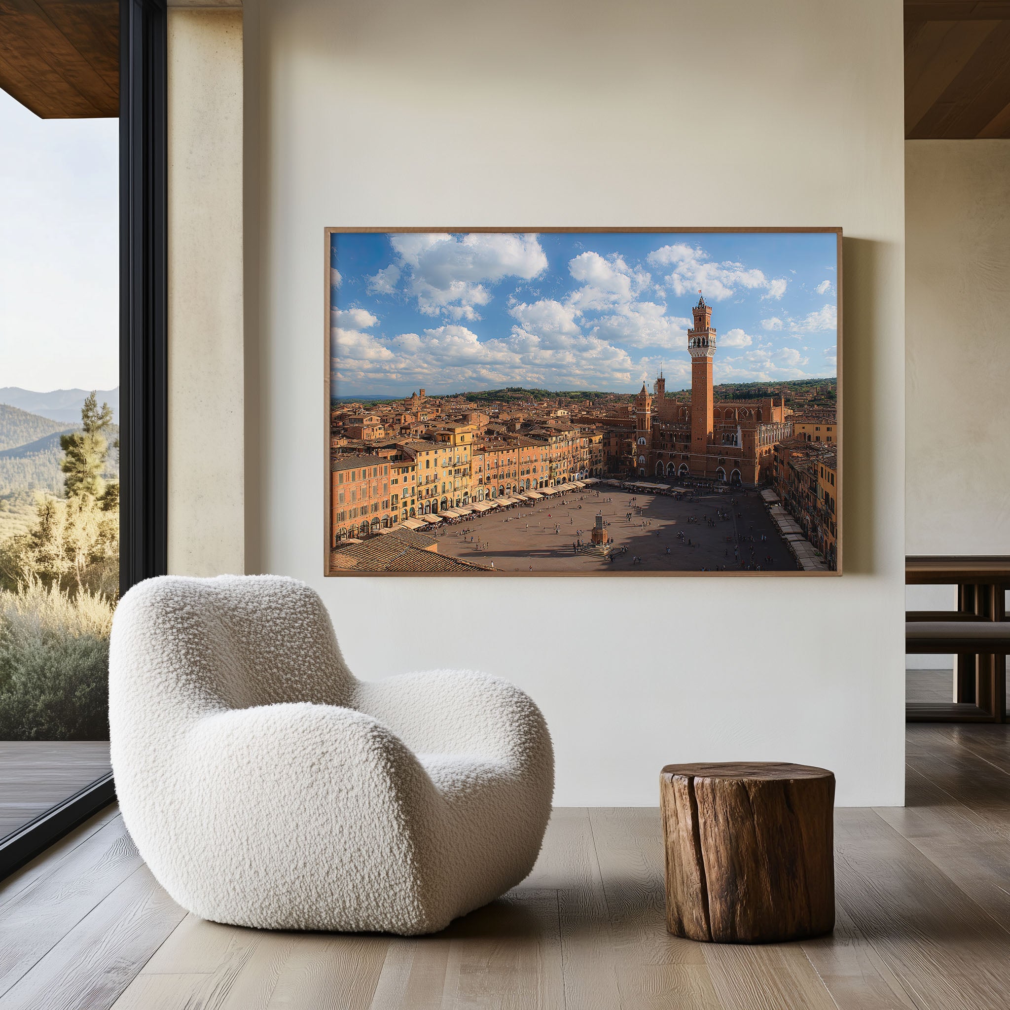 Siena Skyline Panorama Print – Tuscany Medieval Wall Art