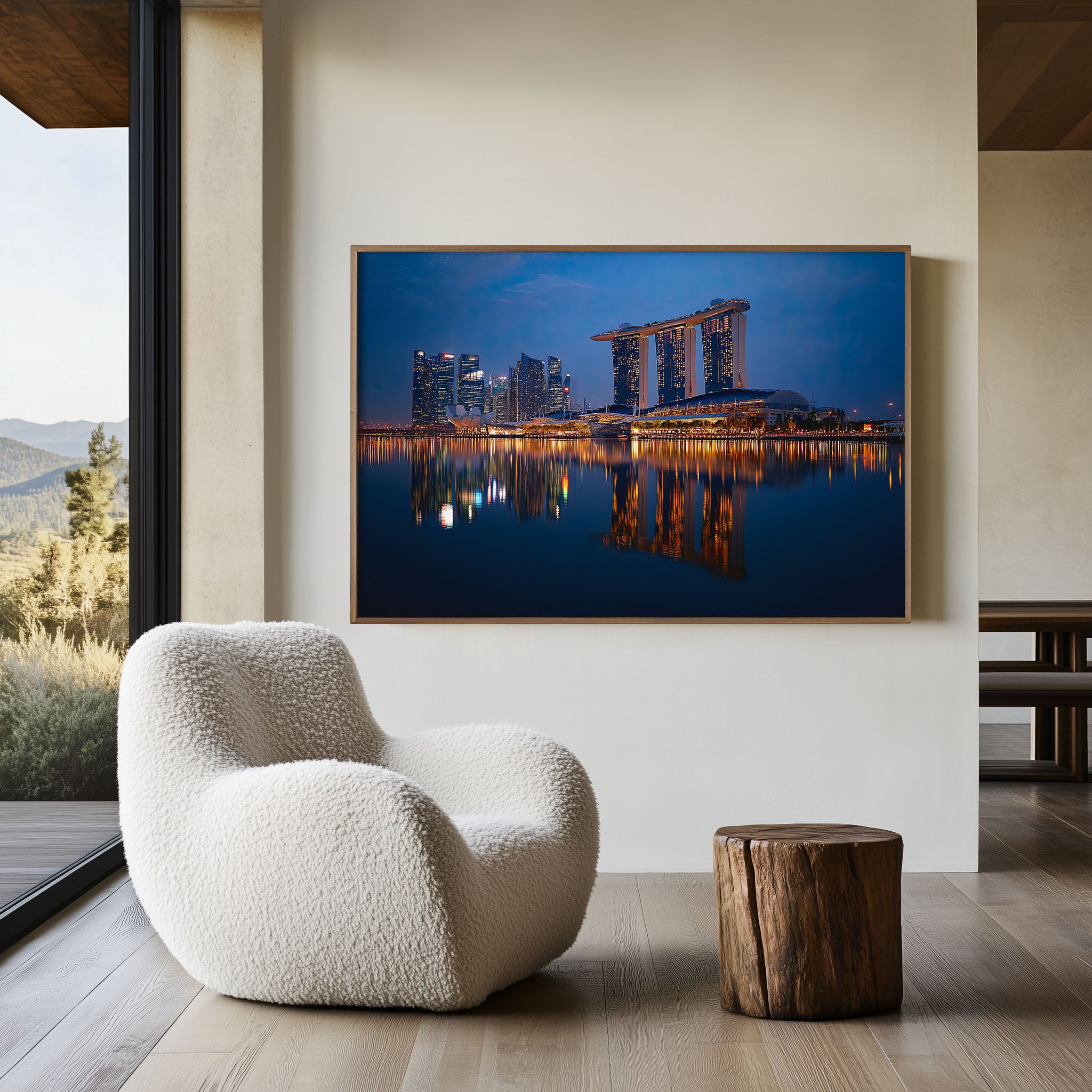 Singapore Marina Bay Sands Wall Art Print | Luxury Skyline Night Cityscape Photography