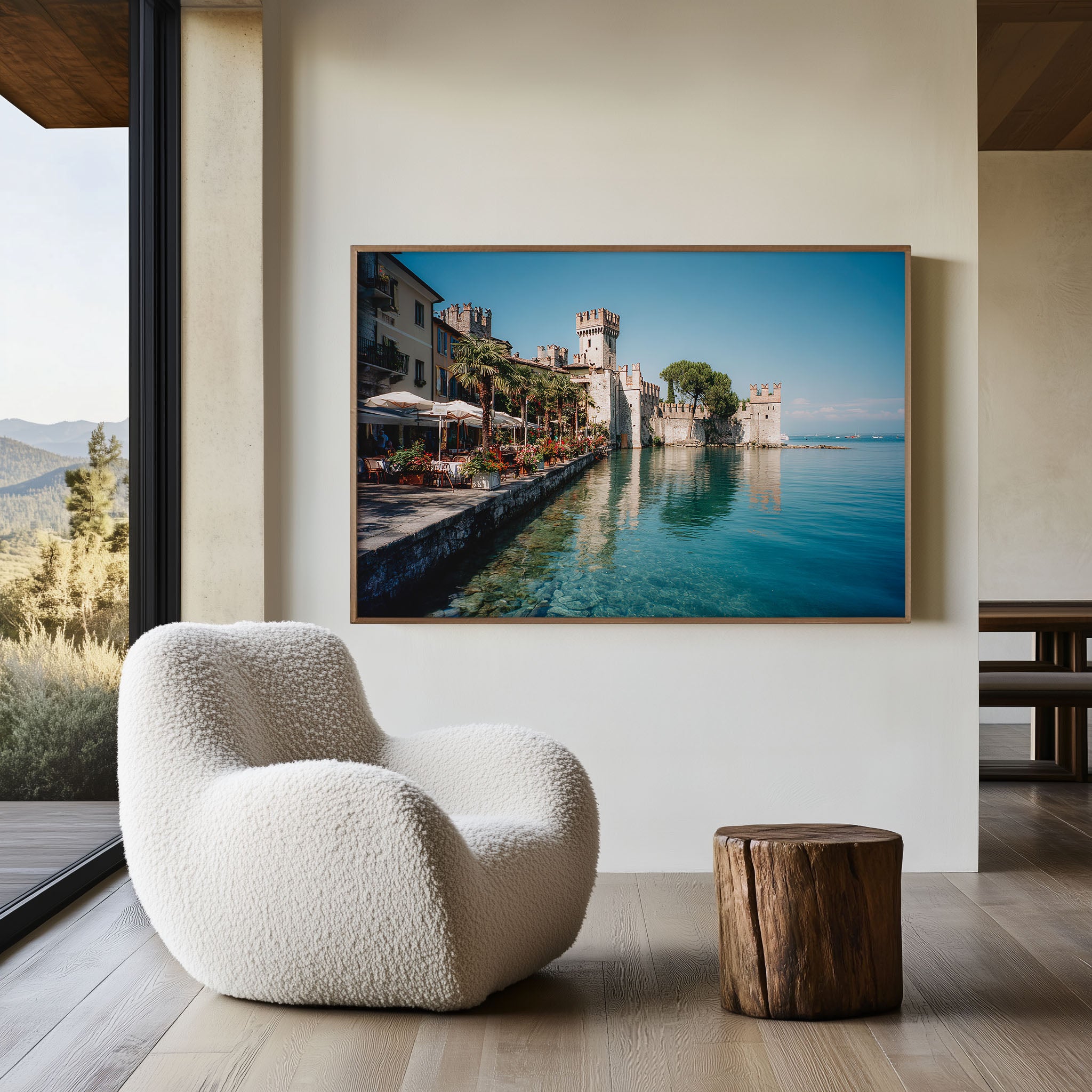 Sirmione Castle Wall Art – Lake Garda Italy Historic Lakeside Fortress