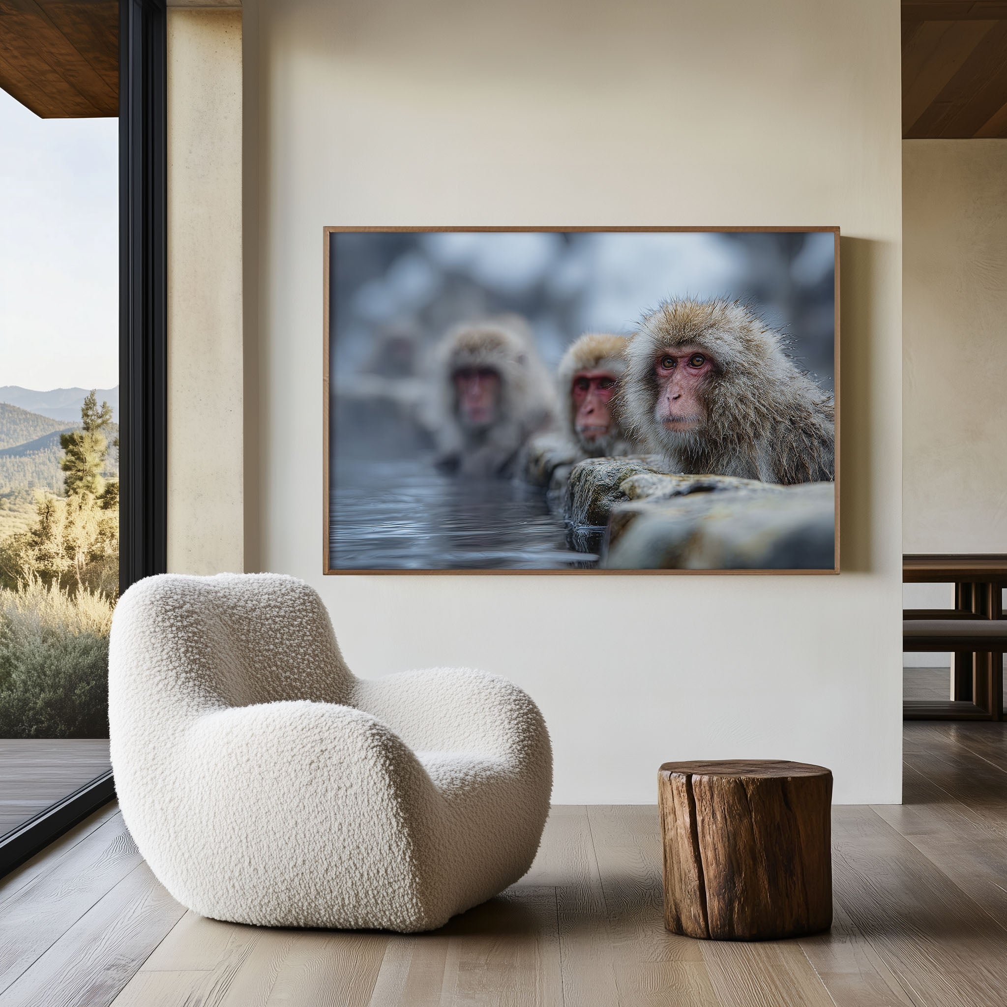 Japan Snow Monkeys Wall Art – Hot Spring Wildlife Photography Print