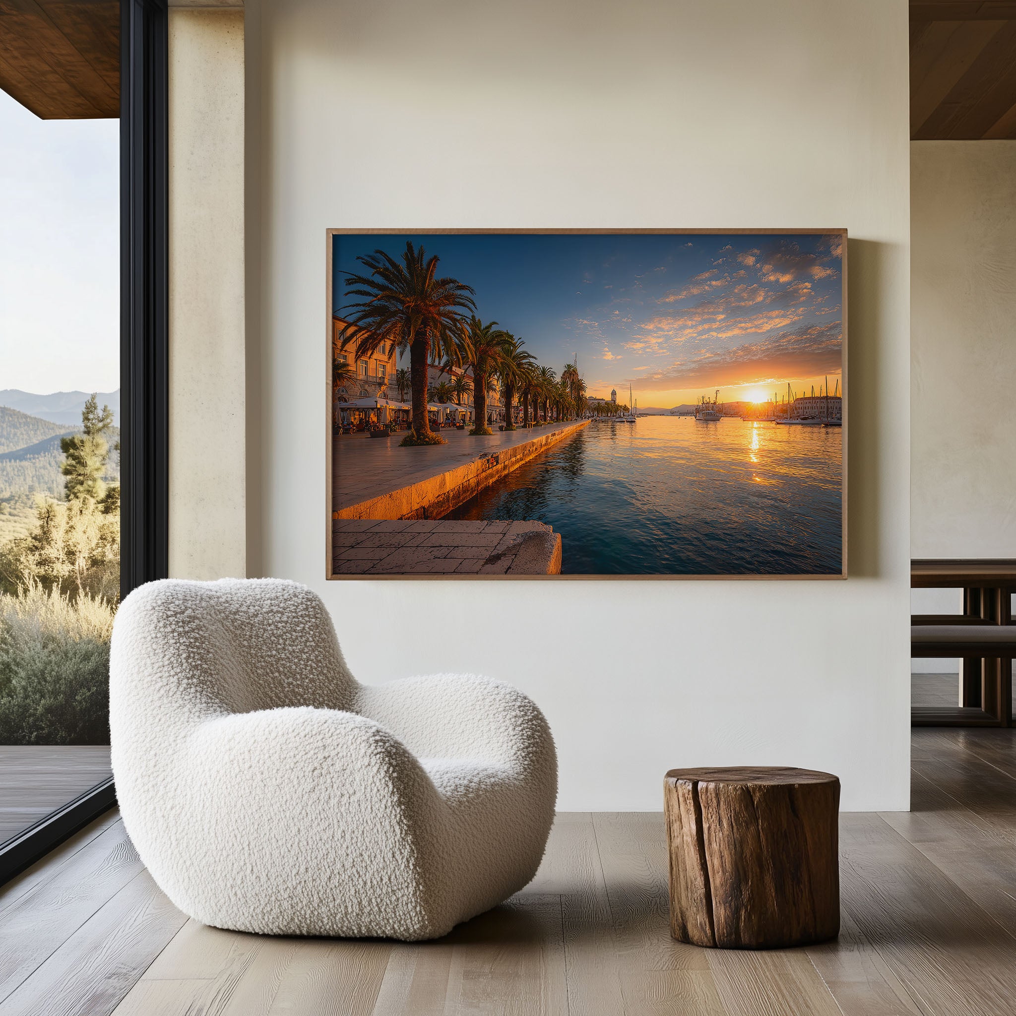 Split Waterfront Sunset Print – Croatia Coastal Wall Art