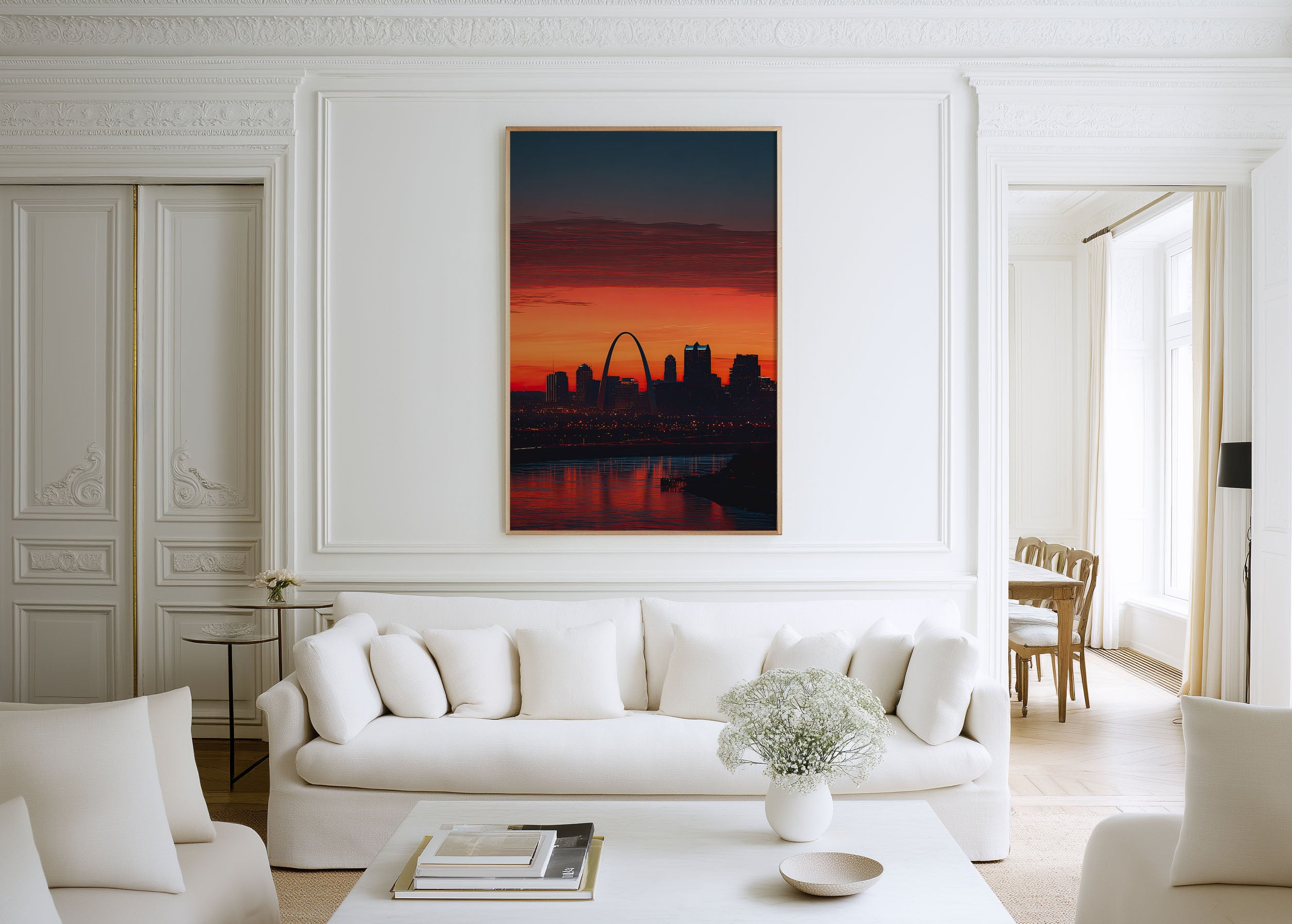 St. Louis Gateway Arch Wall Art Print | Mississippi River Sunset Photography | Missouri Skyline Cityscape Poster | American City Home Decor | Urban Silhouette Print