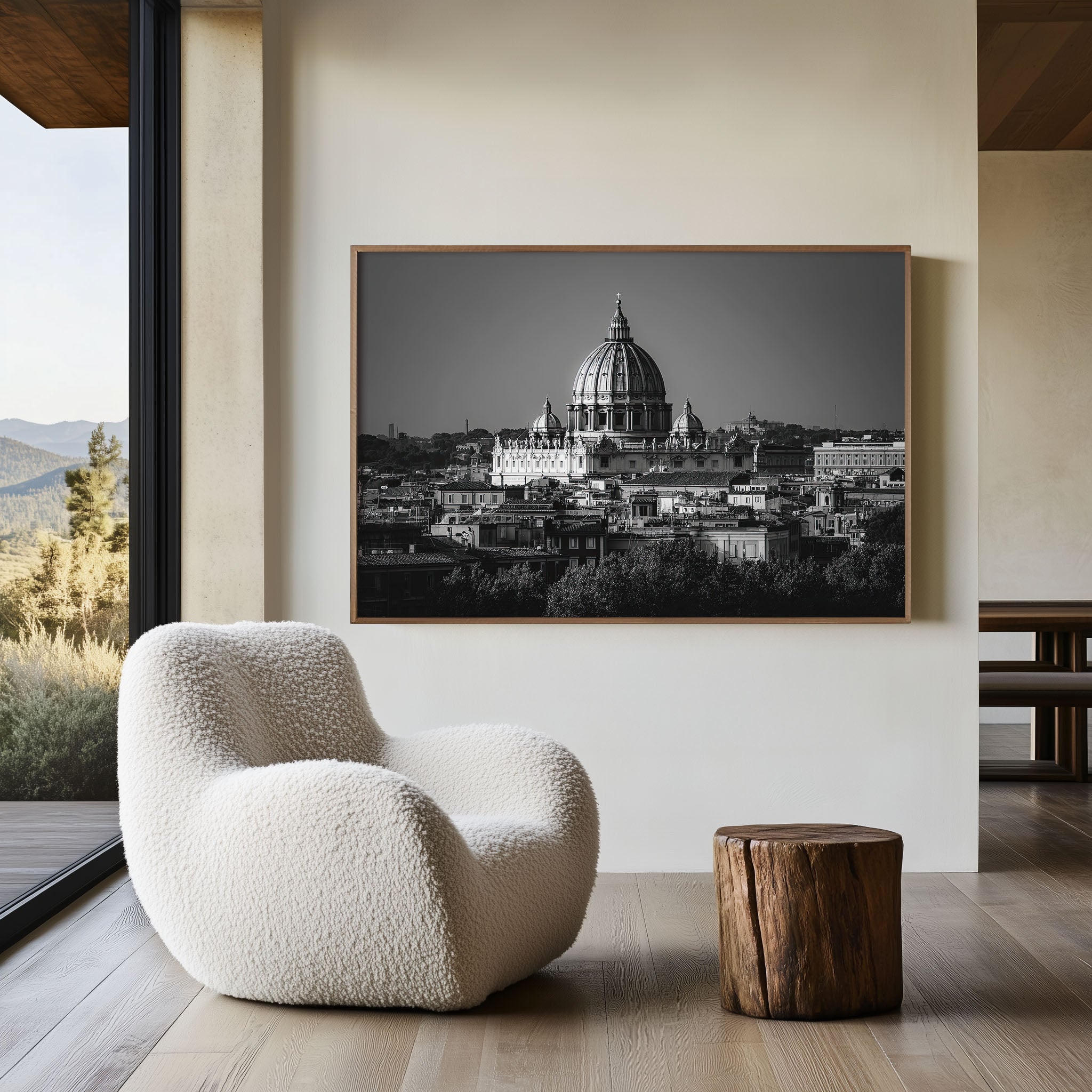 St. Peter’s Basilica Rome Black & White Wall Art