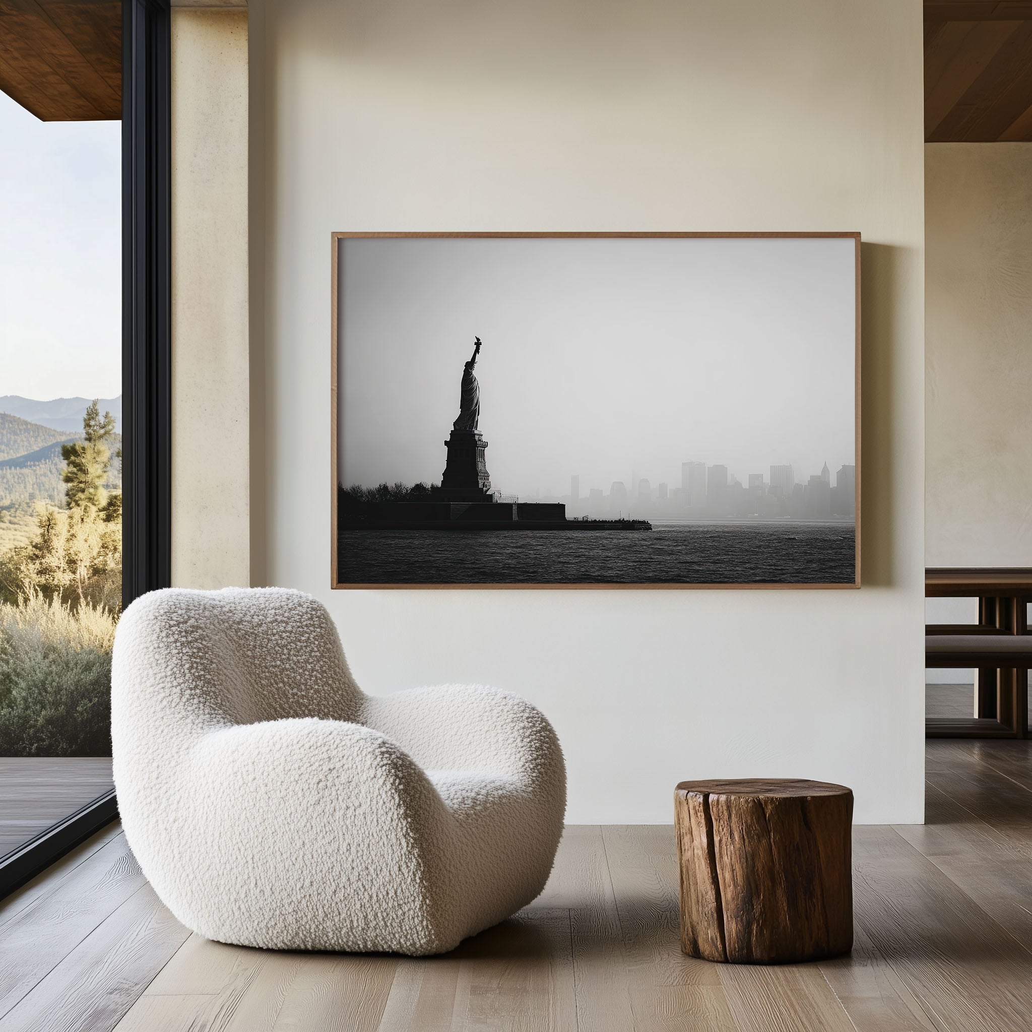Statue of Liberty Black & White Wall Art
