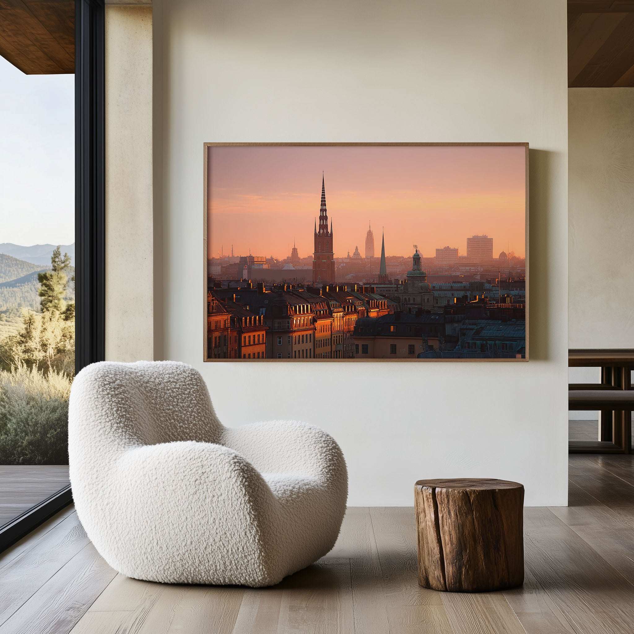 Stockholm Sweden Skyline Wall Art Print – Historic Old Town Sunset