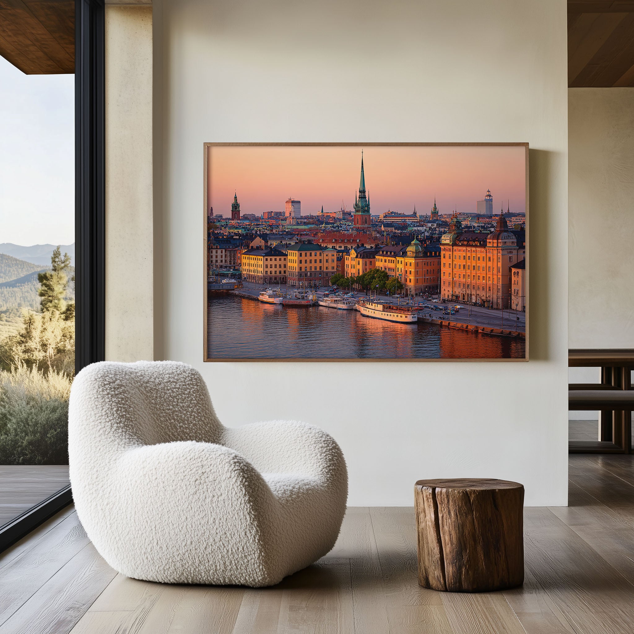 Stockholm Gamla Stan Sunset Skyline Print | Sweden Old Town Wall Art